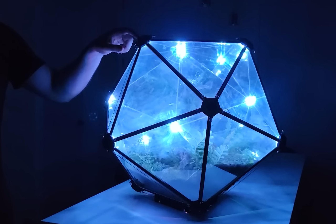 diy，Aquarium，icosahedral glass cylinder，