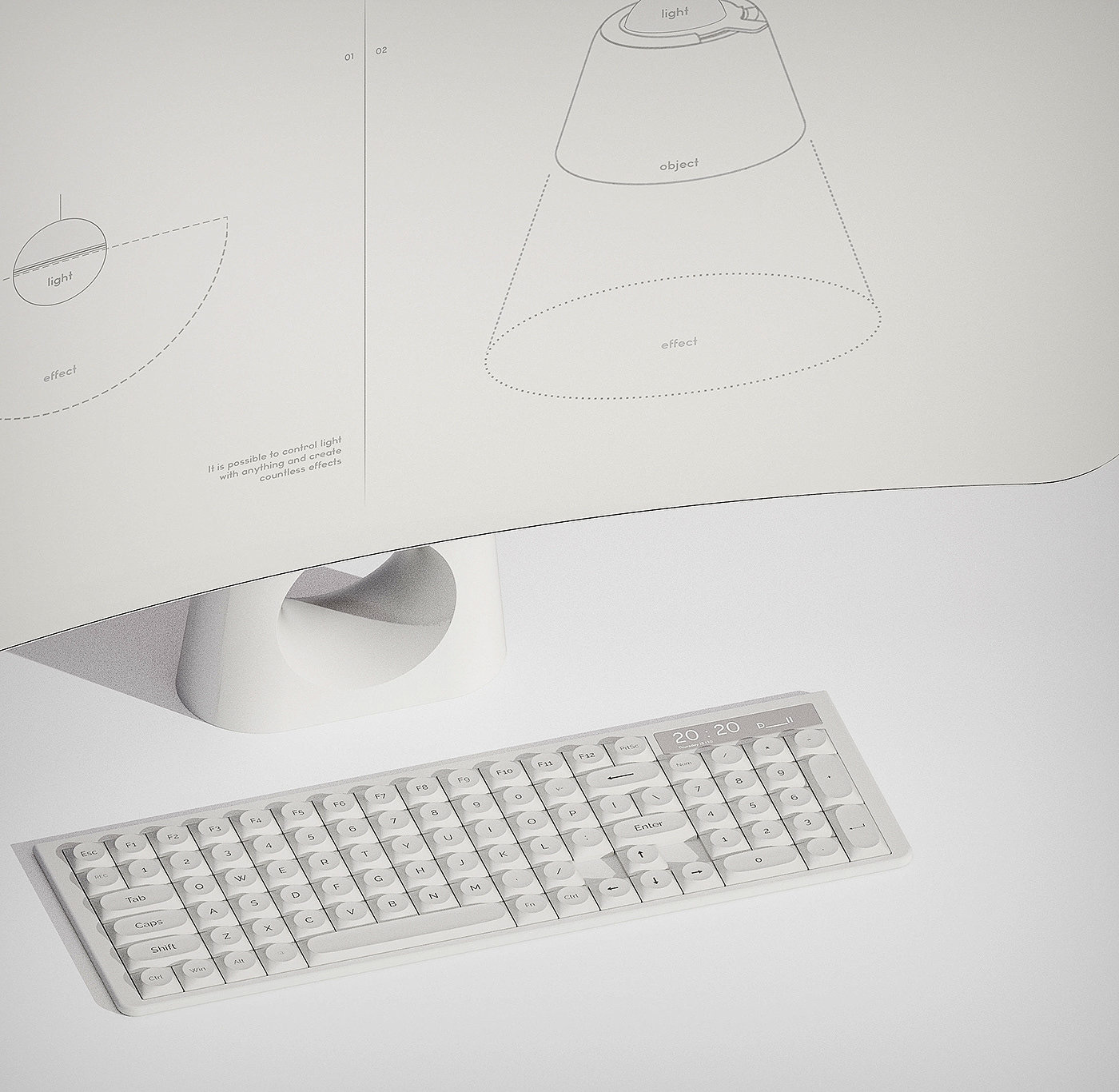 keyboard，Minimalism，white，