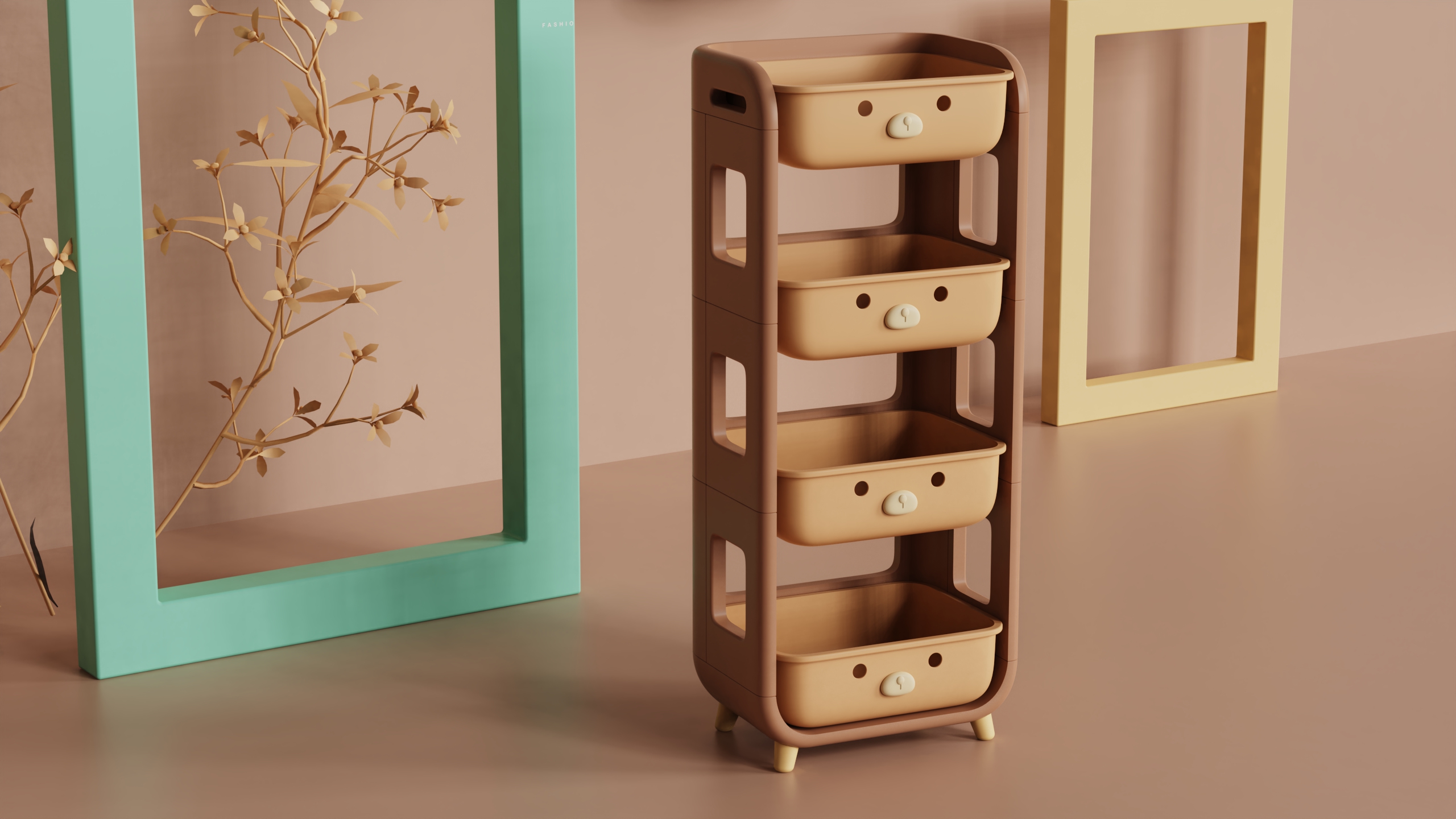 Storage rack，children，Cartoon，Simplicity，