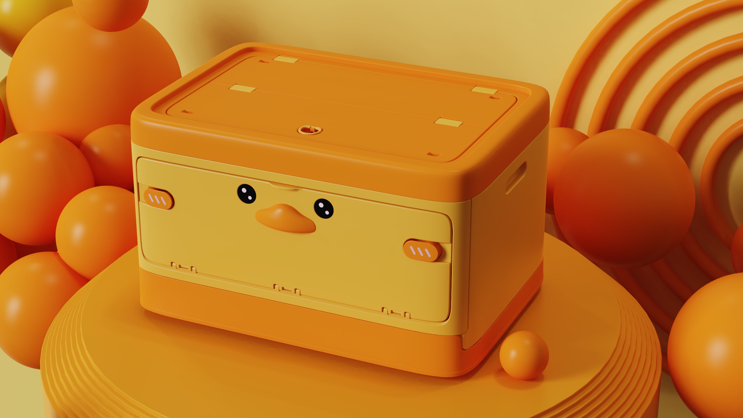 Cartoon，duck，Folding box，Storage box，