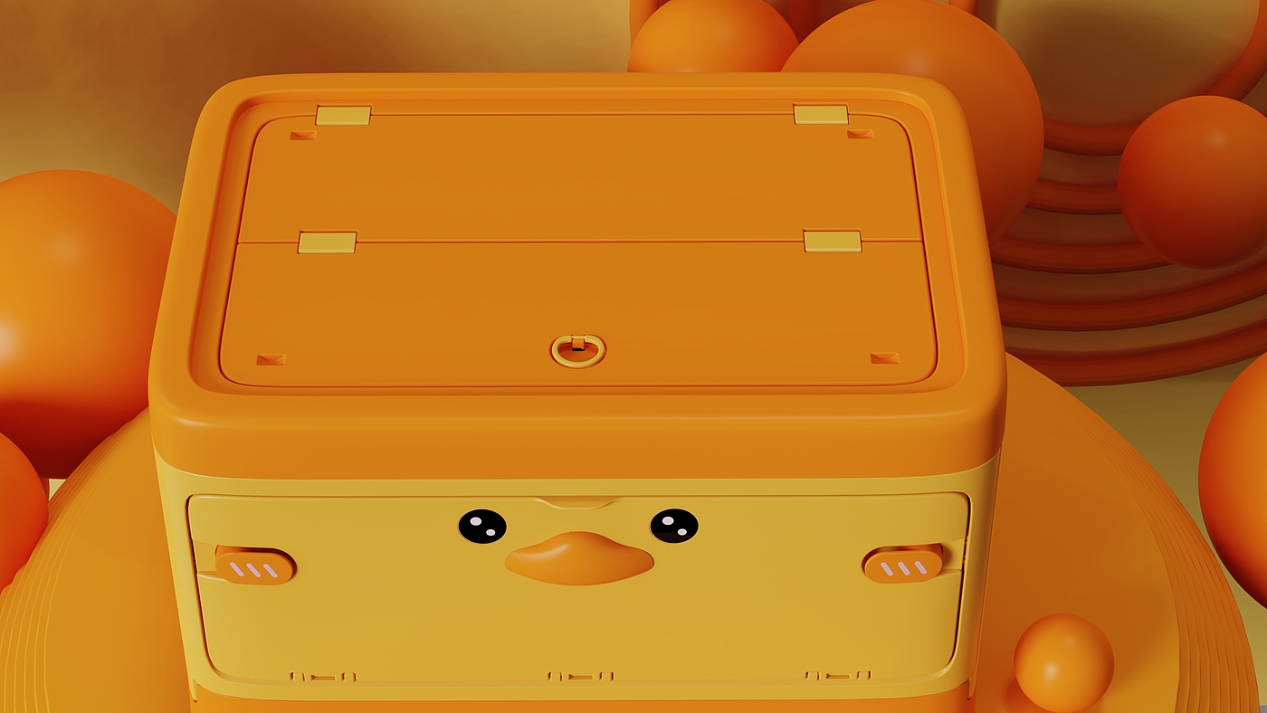 Cartoon，duck，Folding box，Storage box，