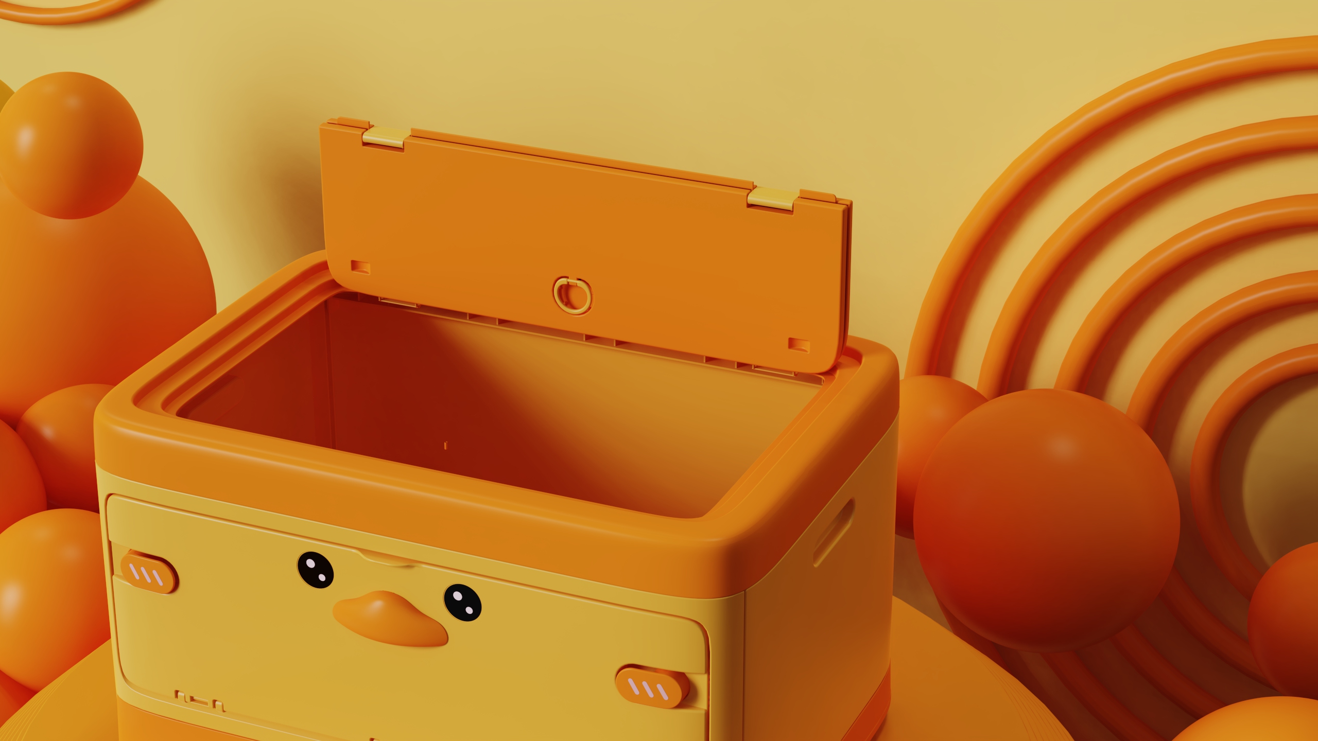 Cartoon，duck，Folding box，Storage box，