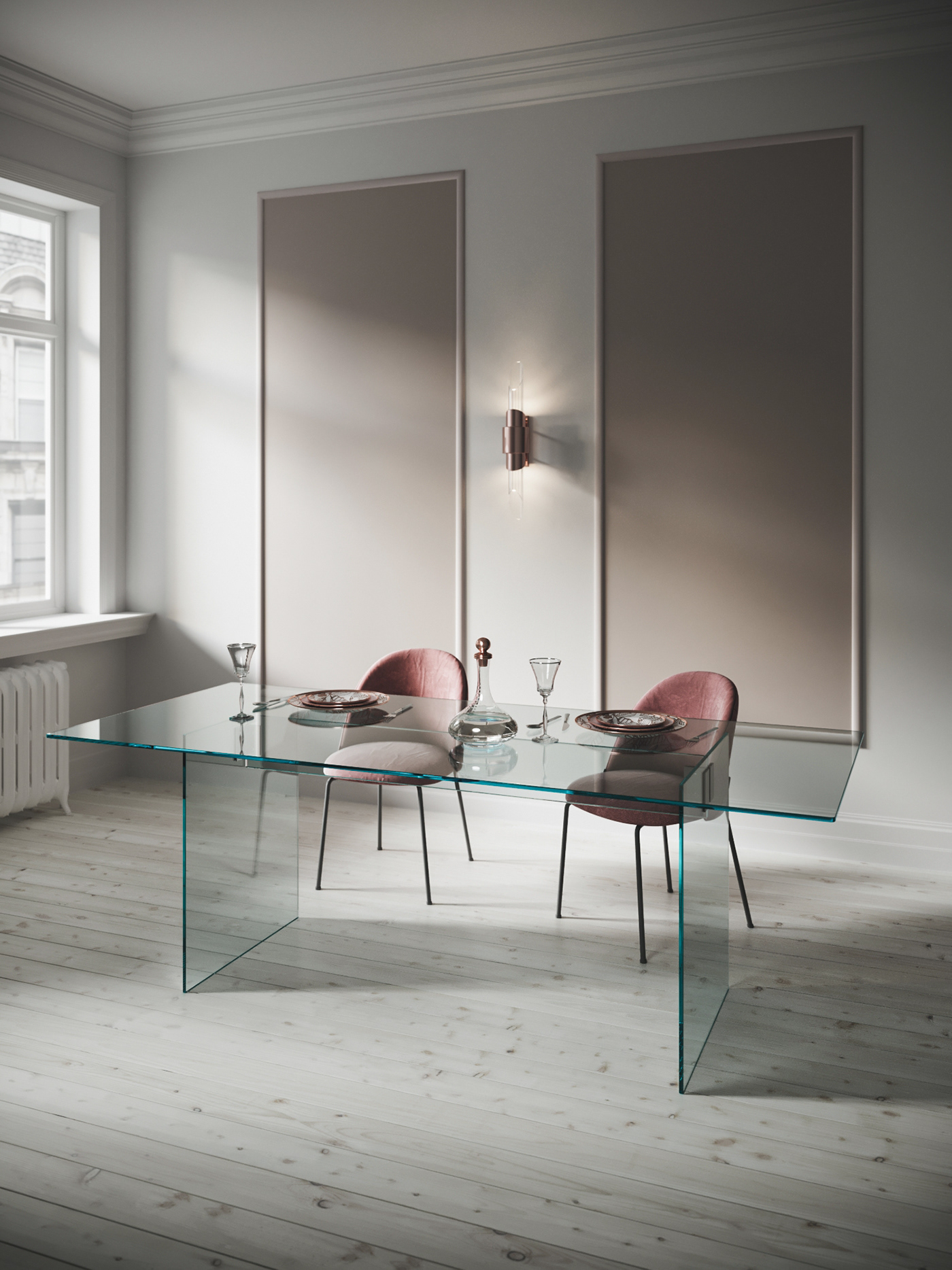 Table，Glass，clean，transparent，