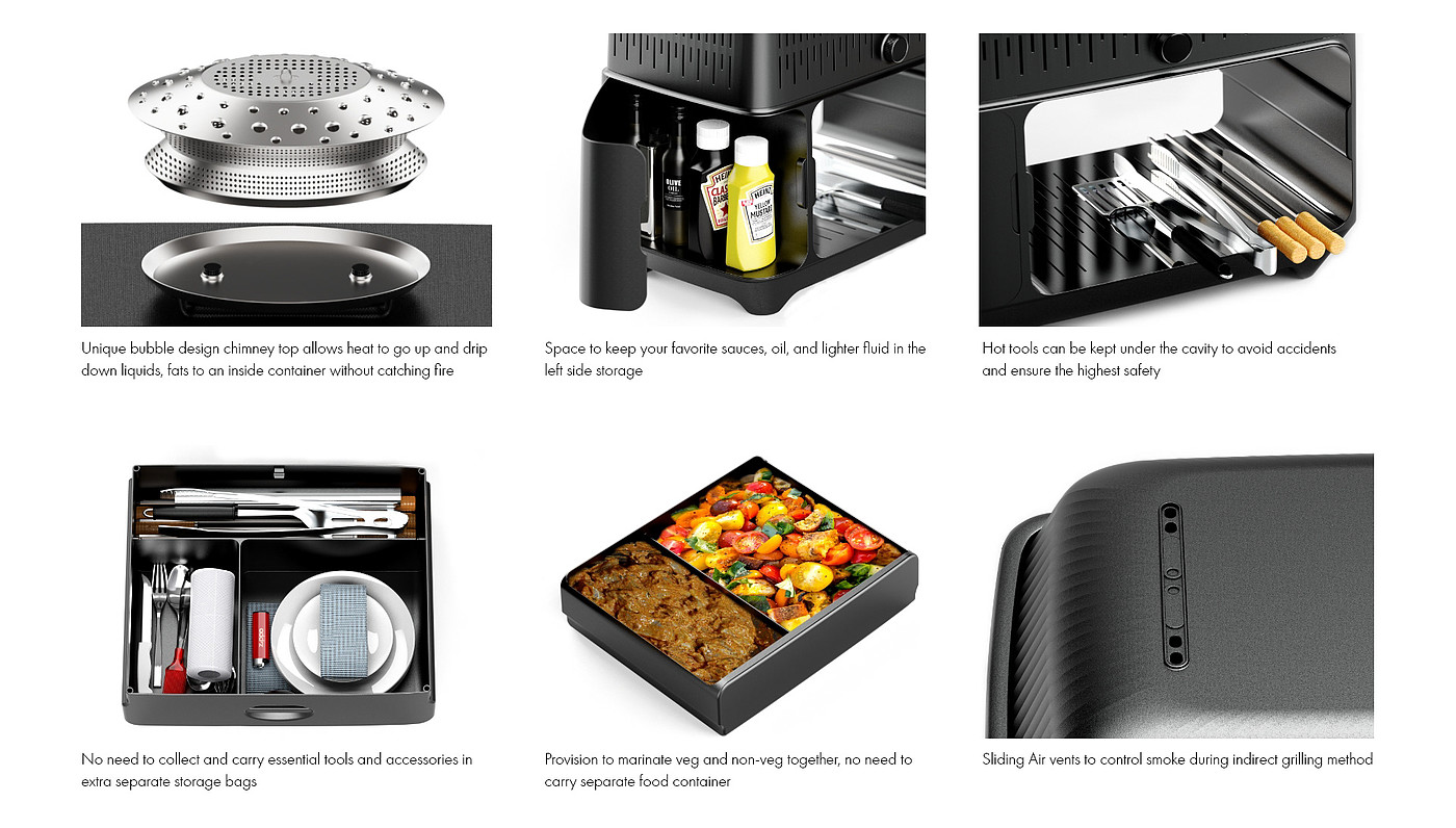 Barbecue set，product design，Appearance design，delicate，