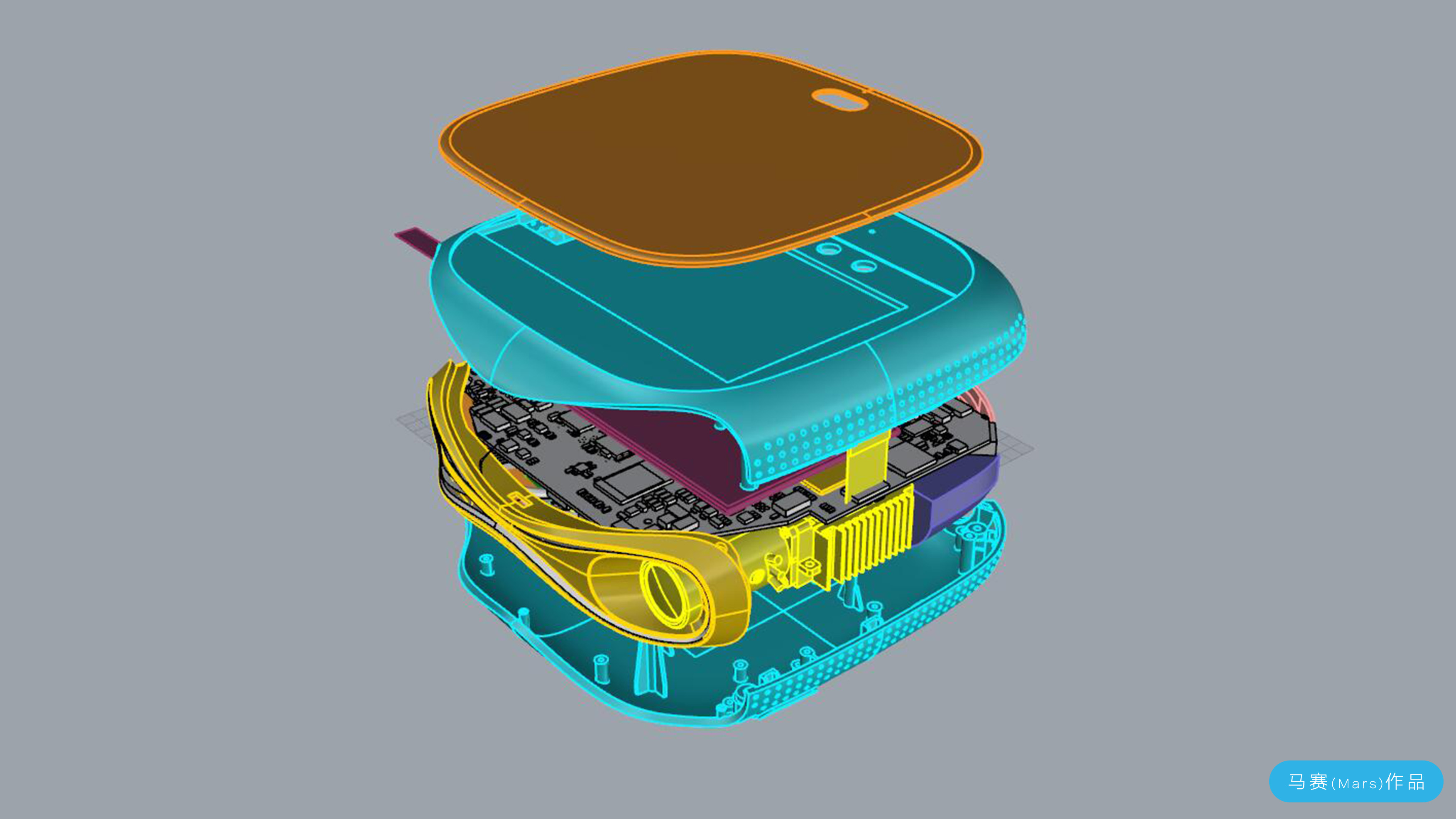 Hand drawn industrial products，Projector，Product renderings，Design Research，Hand drawn products，Hand drawn renderings of products，