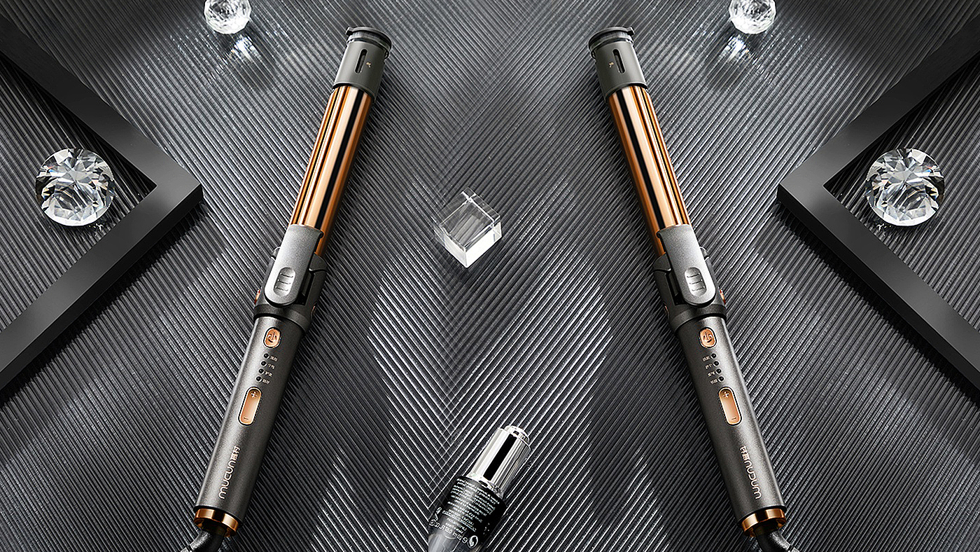 Hair curler，hair straightener，anion，steam，nursing，industrial design，Coiled hair straightener，Yijue，