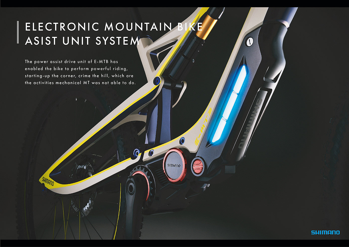 Bicycle，Mountain bike，conceptual design，SHIMANO E-MTB，