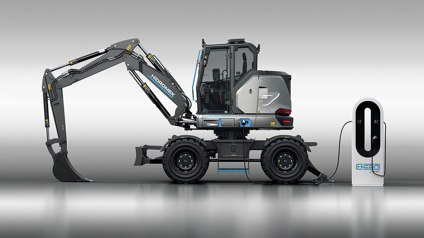 excavating machinery，Electric，Electric excavator，industrial design，Vehicle design，