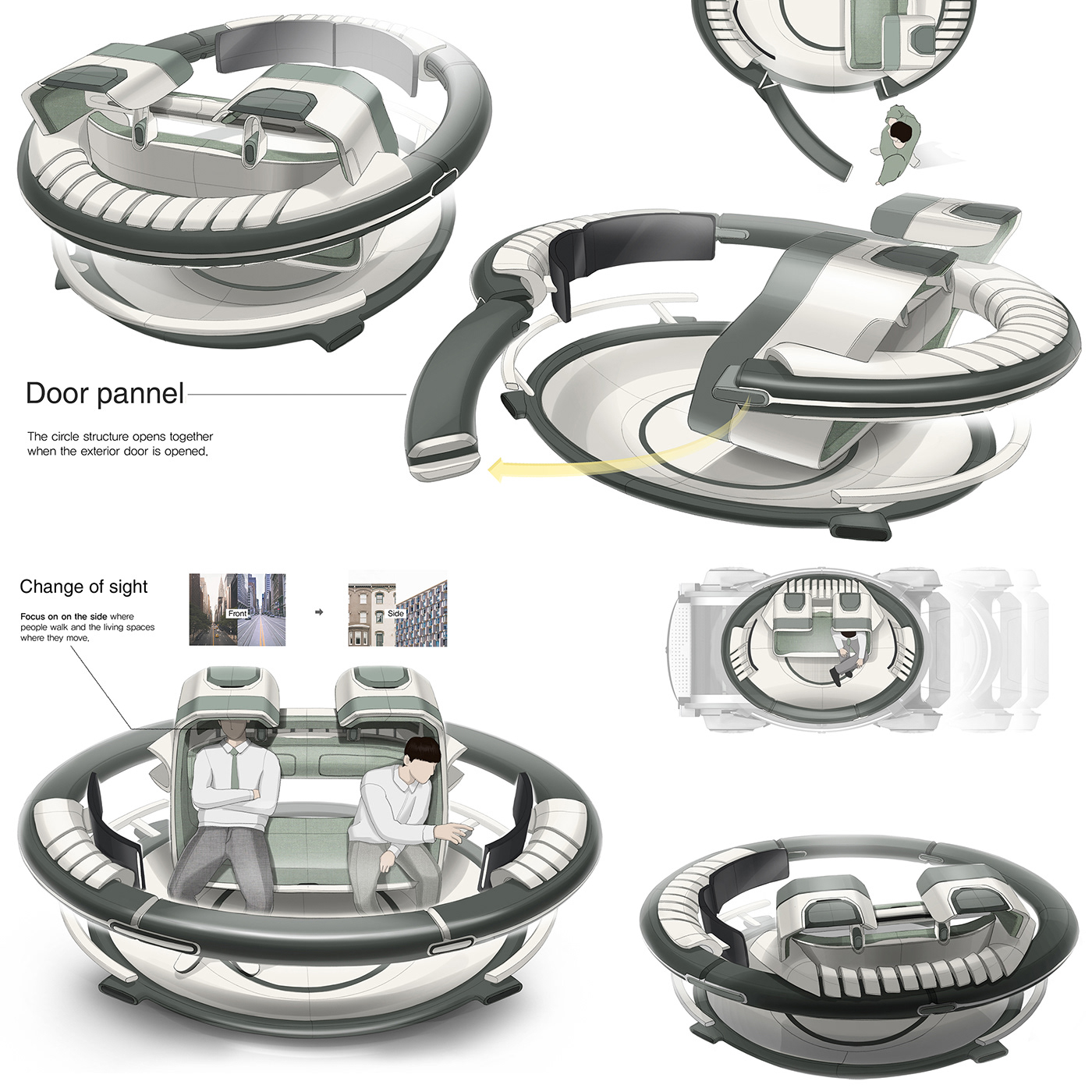 industrial design，Renault E.O，concept，mobility，rest，