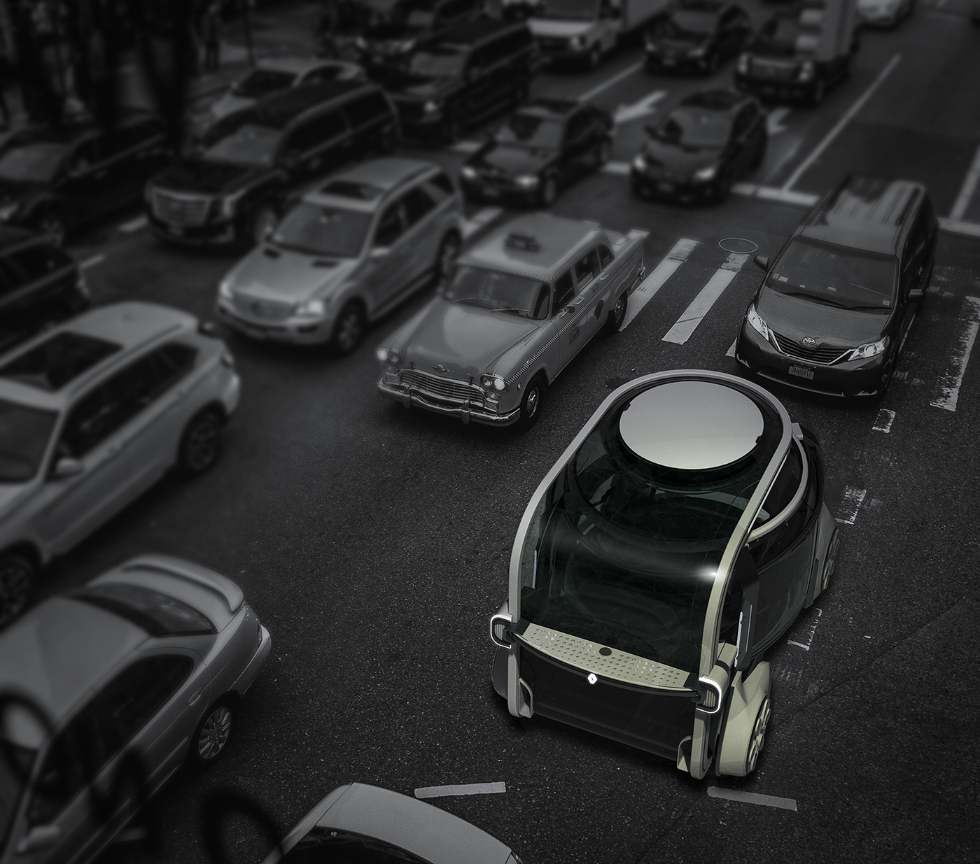 industrial design，Renault E.O，concept，mobility，rest，