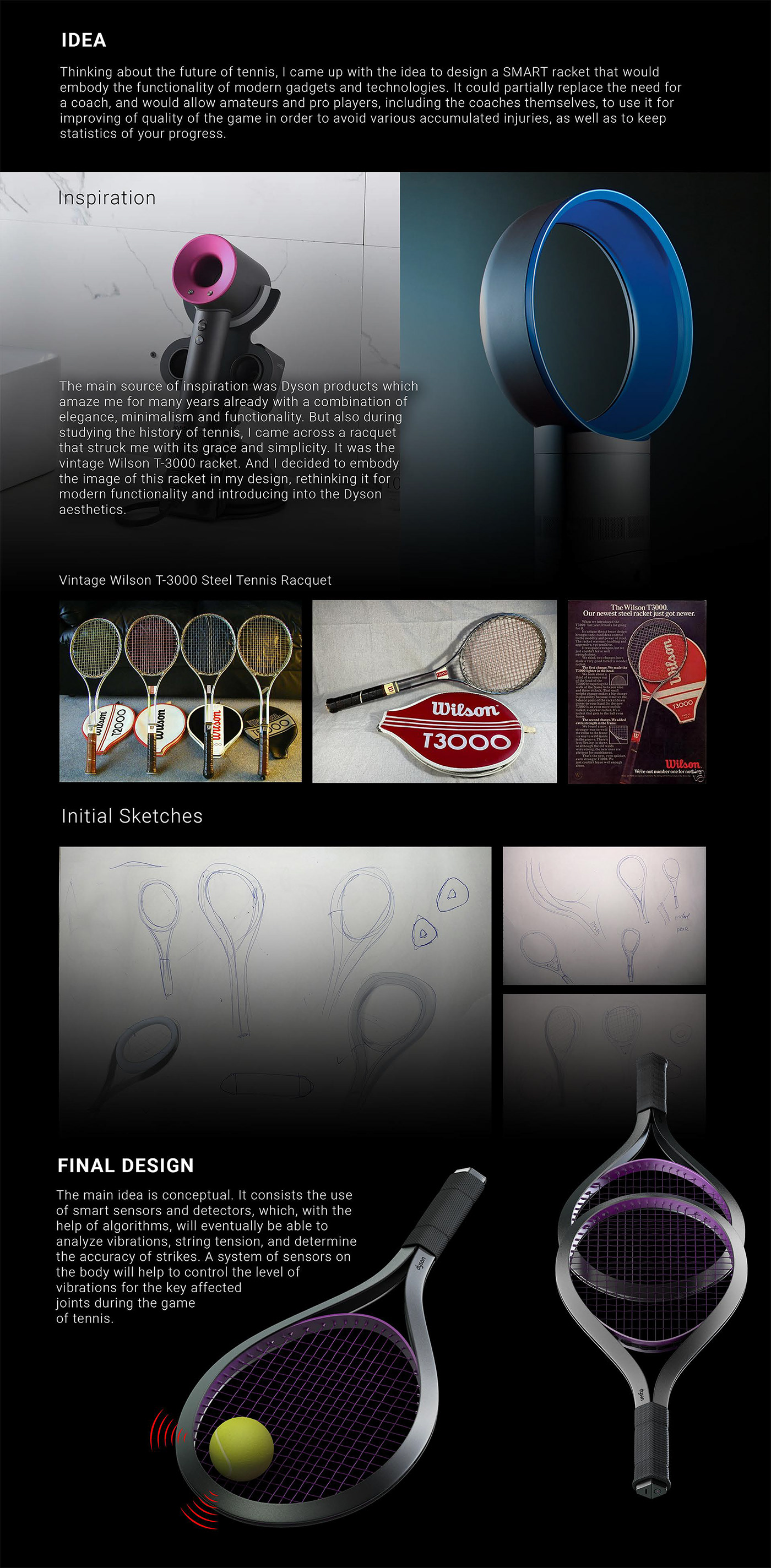 Tennis racket，concept，product design，motion，Futurist，Dyson tennis racket，