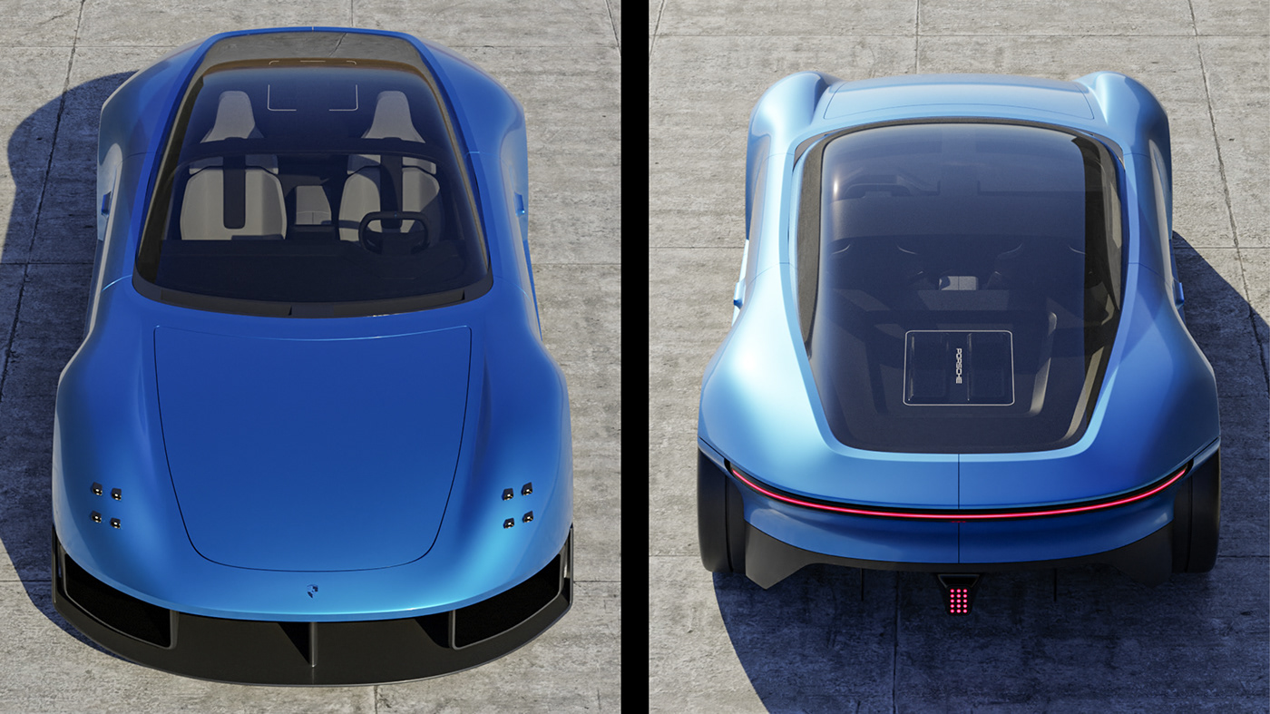 Porsche，concept，future，Cool，Appearance design，Automobile design，