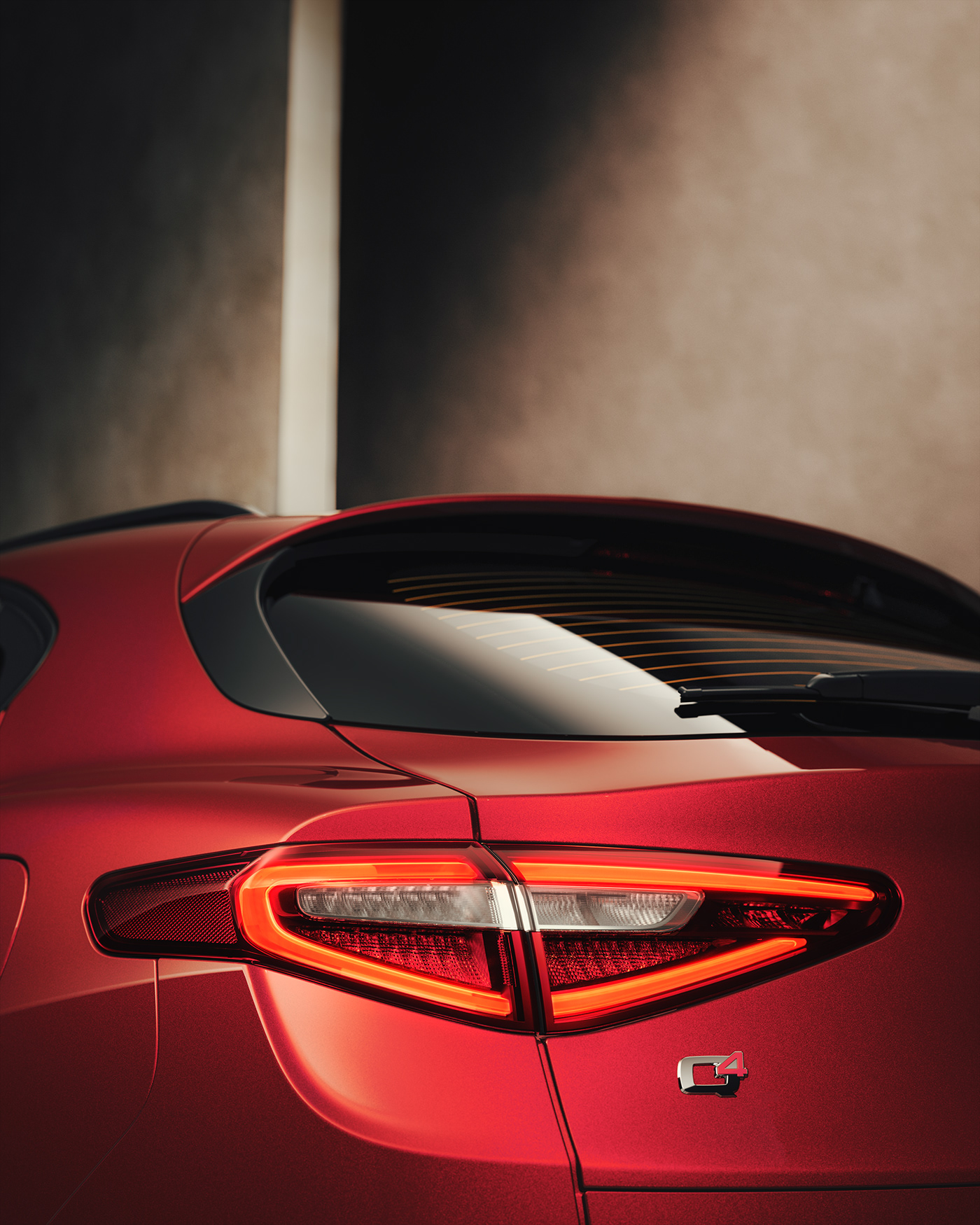 Mateusz Koźbielak，Alfa Romeo Stelvio，CGI rendering，Streamlined design，