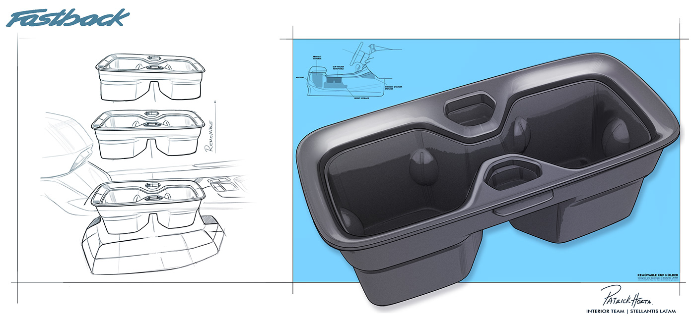 Patrick Horta，Fiat Fastback 2023，conceptual design，Automobile design，Interior design，