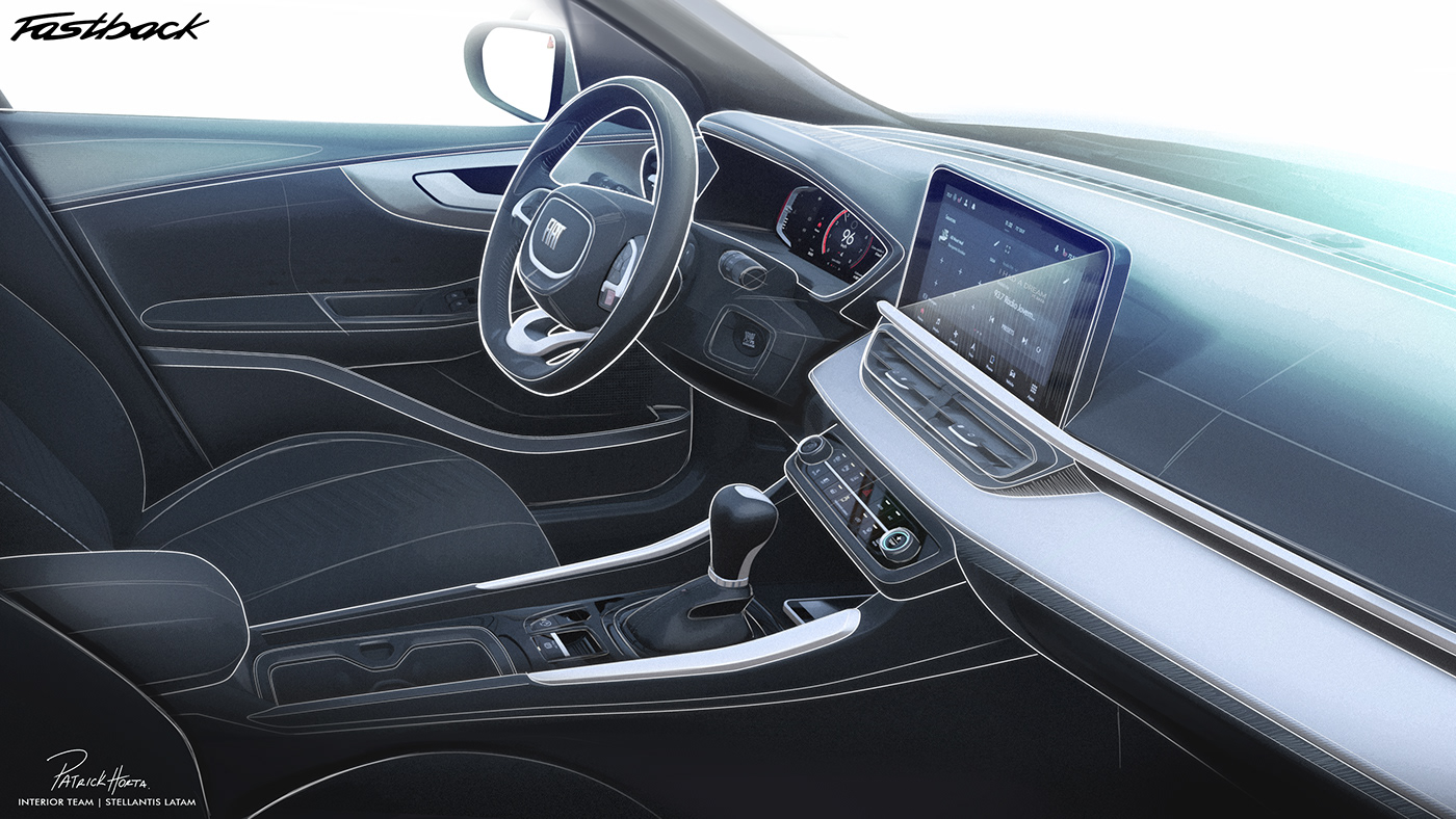 Patrick Horta，Fiat Fastback 2023，conceptual design，Automobile design，Interior design，