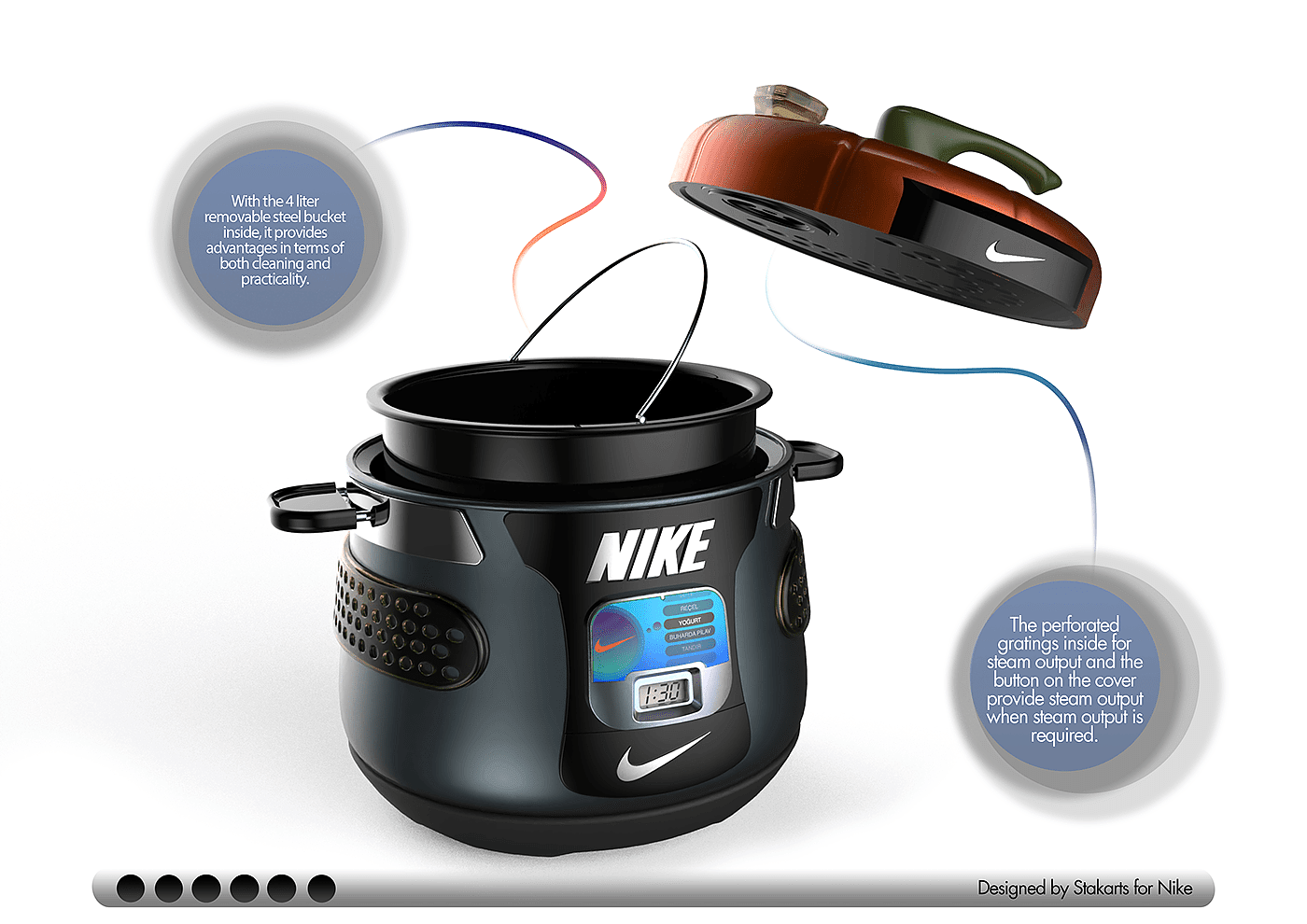 Air pump，Nike，industrial design，product design，Design，rice cooker，