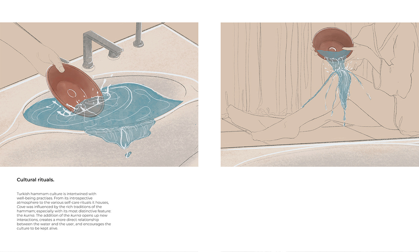 Özge Akça，bathtub，product design，natural，hammam culture in turkey，