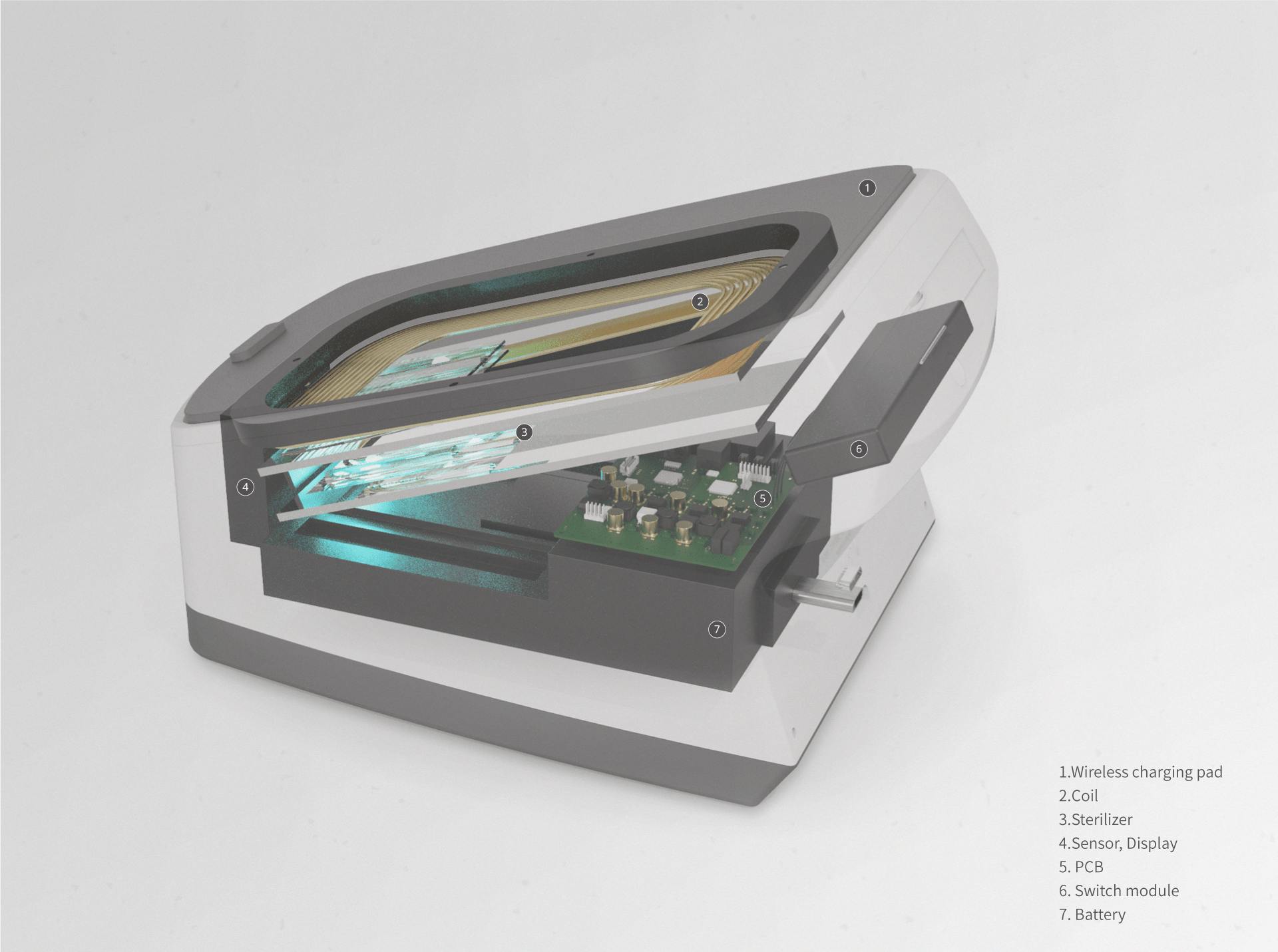 mobile phone，Charger，disinfect，product design，wireless charger ，product，