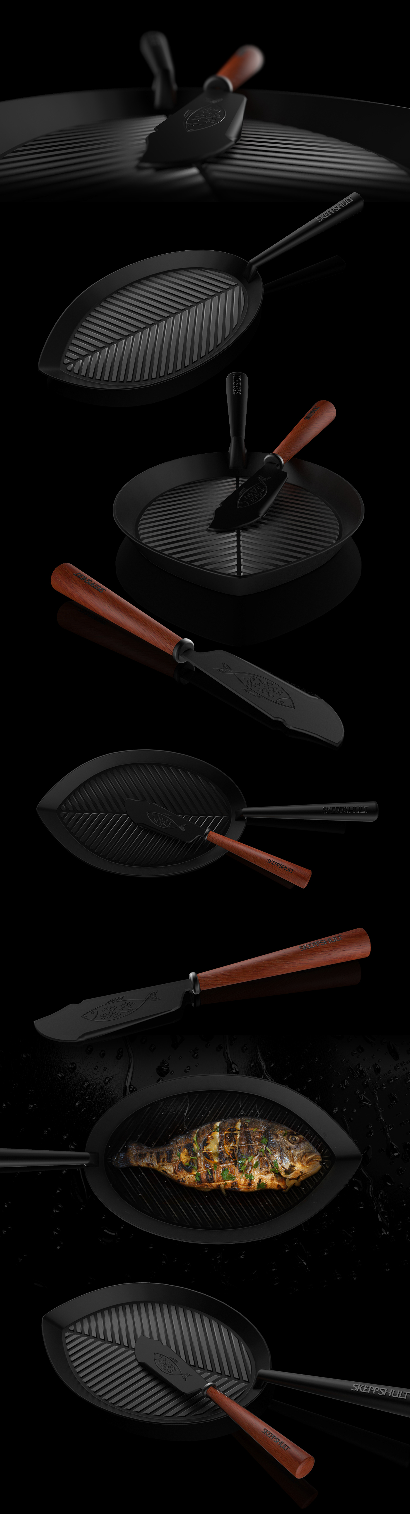 Kitchenware，cooking，fish，Pan，