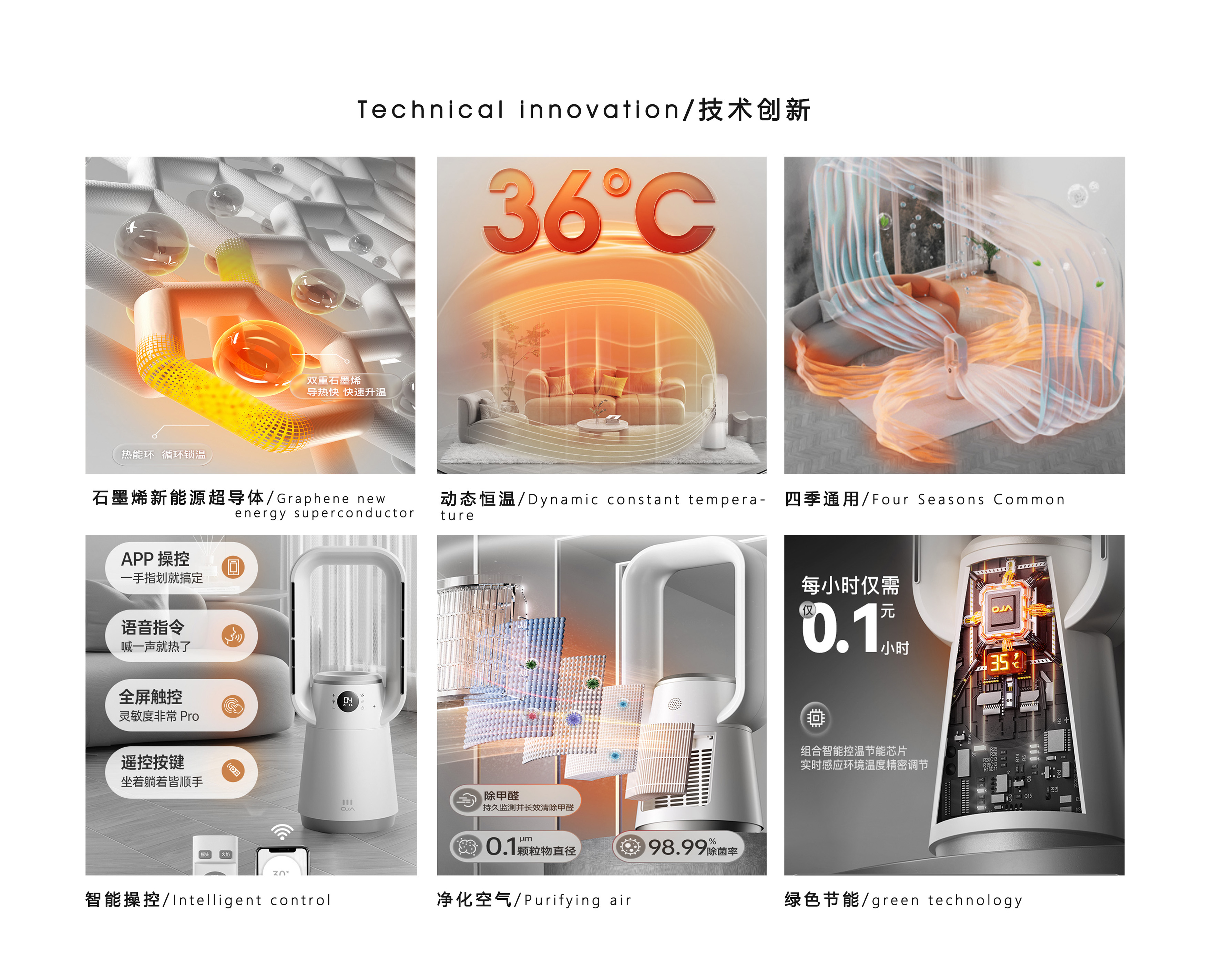 Heater，Leafless，Smart appliances，industrial design，Innovative design，