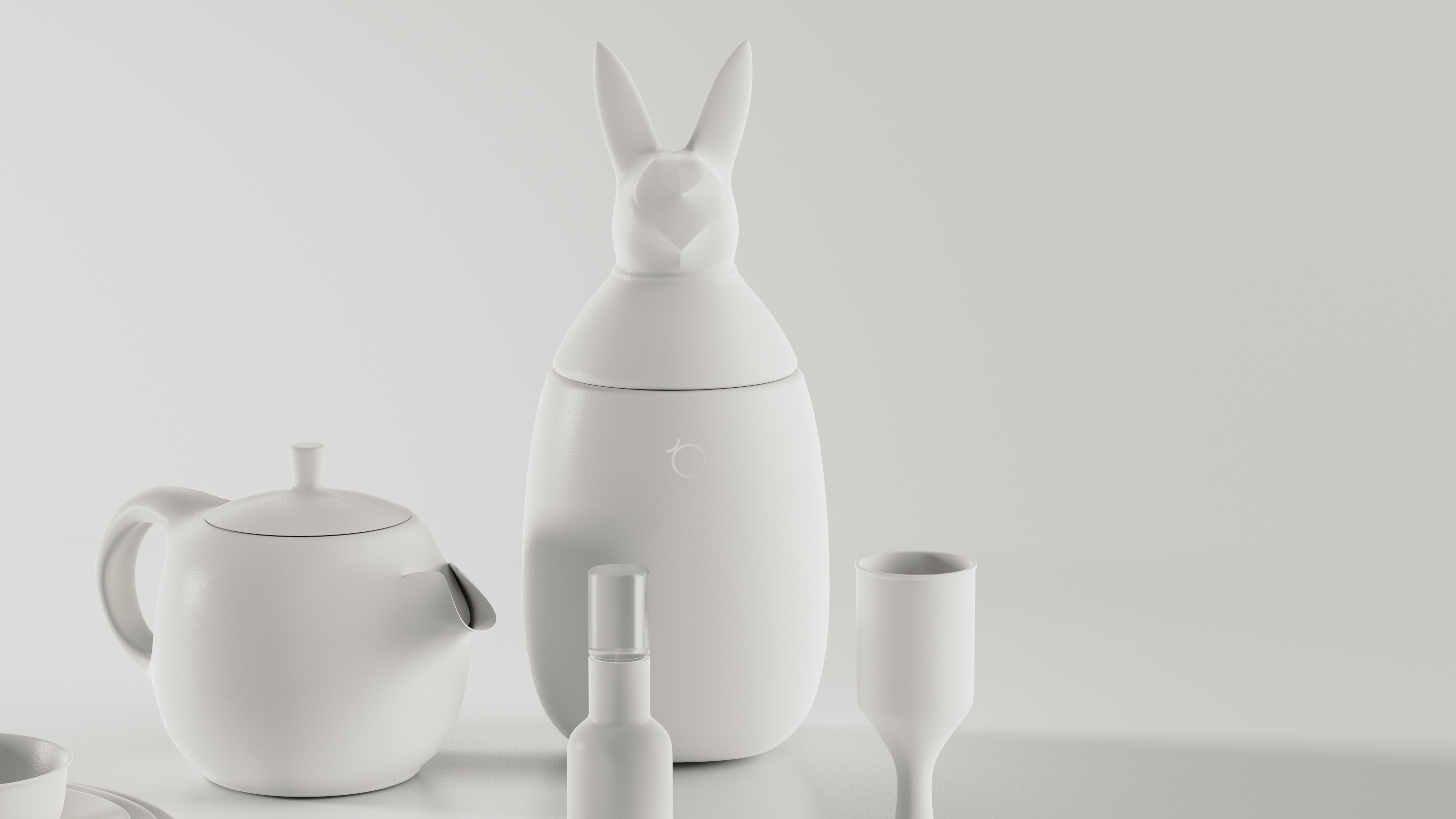 # Tea set design，# Year of Rabbit Theme，