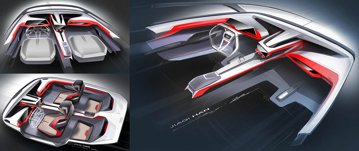 automobile，industrial design，Automotive interior，Render，manuscript，