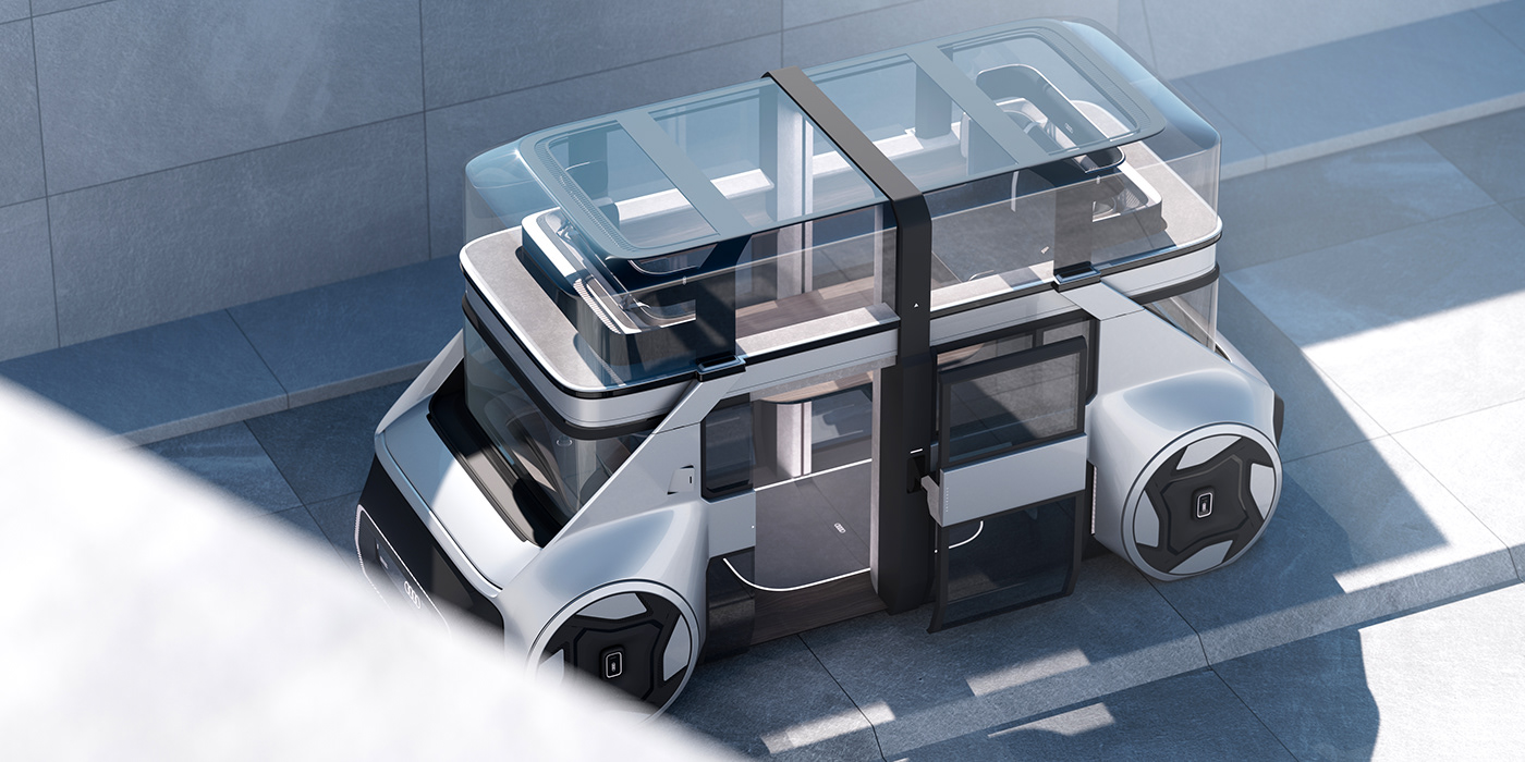 audi，Double decker car，Futurism，conceptual design，
