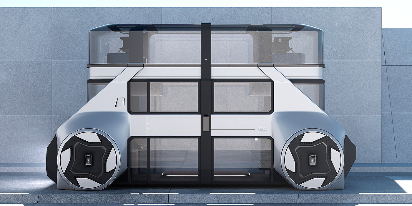 audi，Double decker car，Futurism，conceptual design，