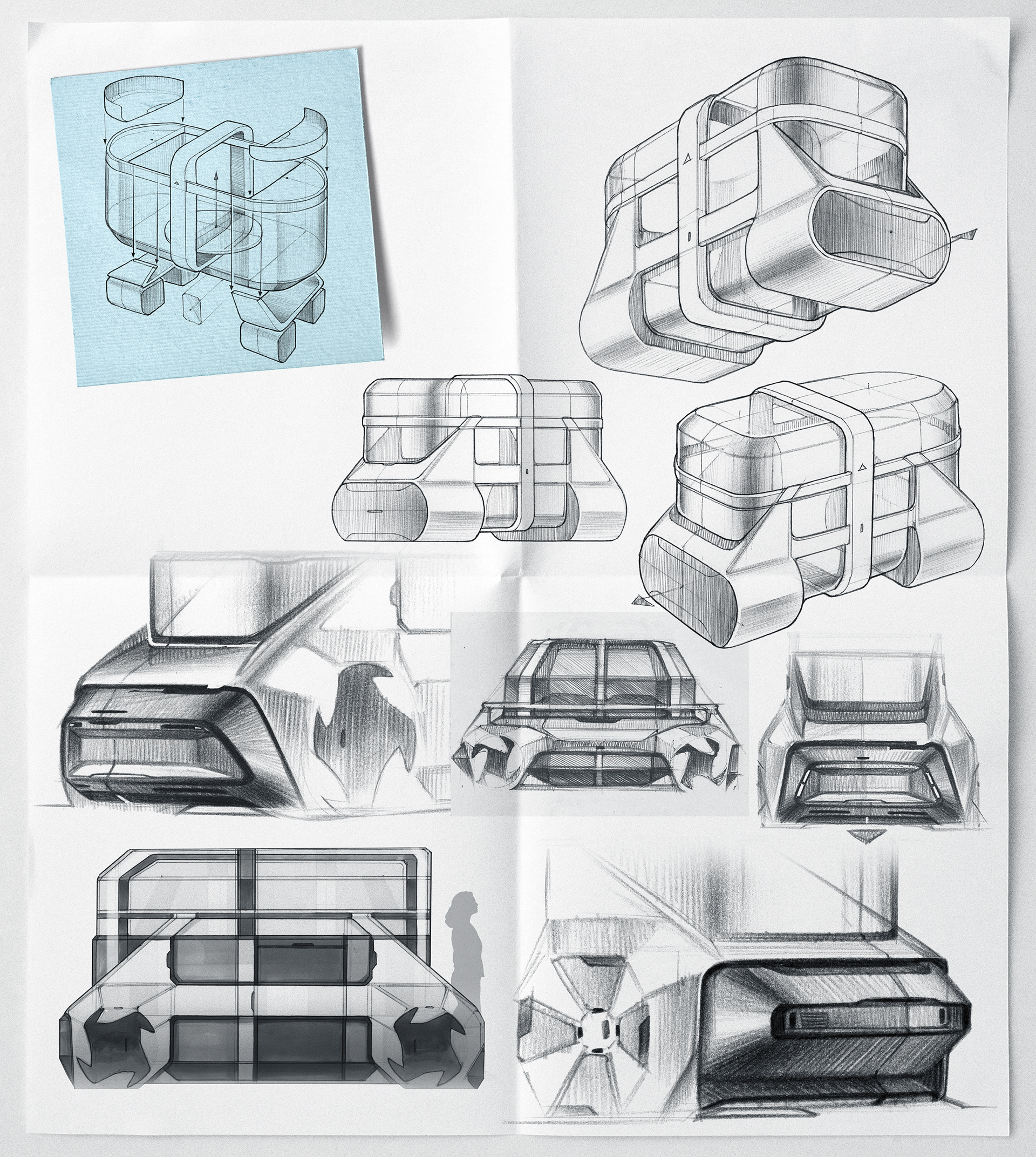 audi，Double decker car，Futurism，conceptual design，