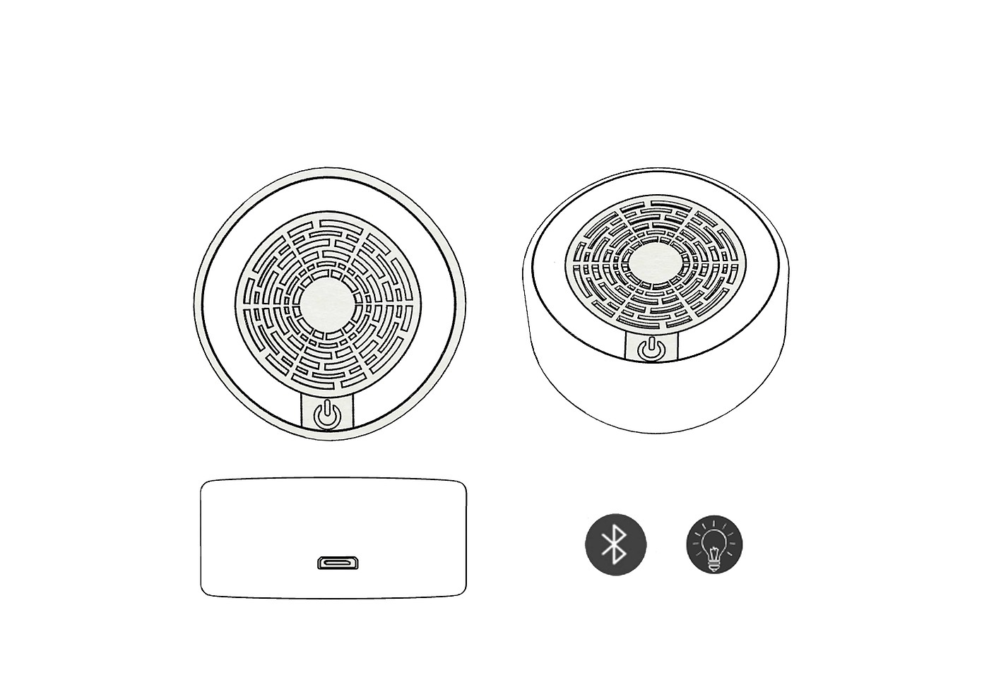 Bluetooth audio，Night light，Dimming night light，