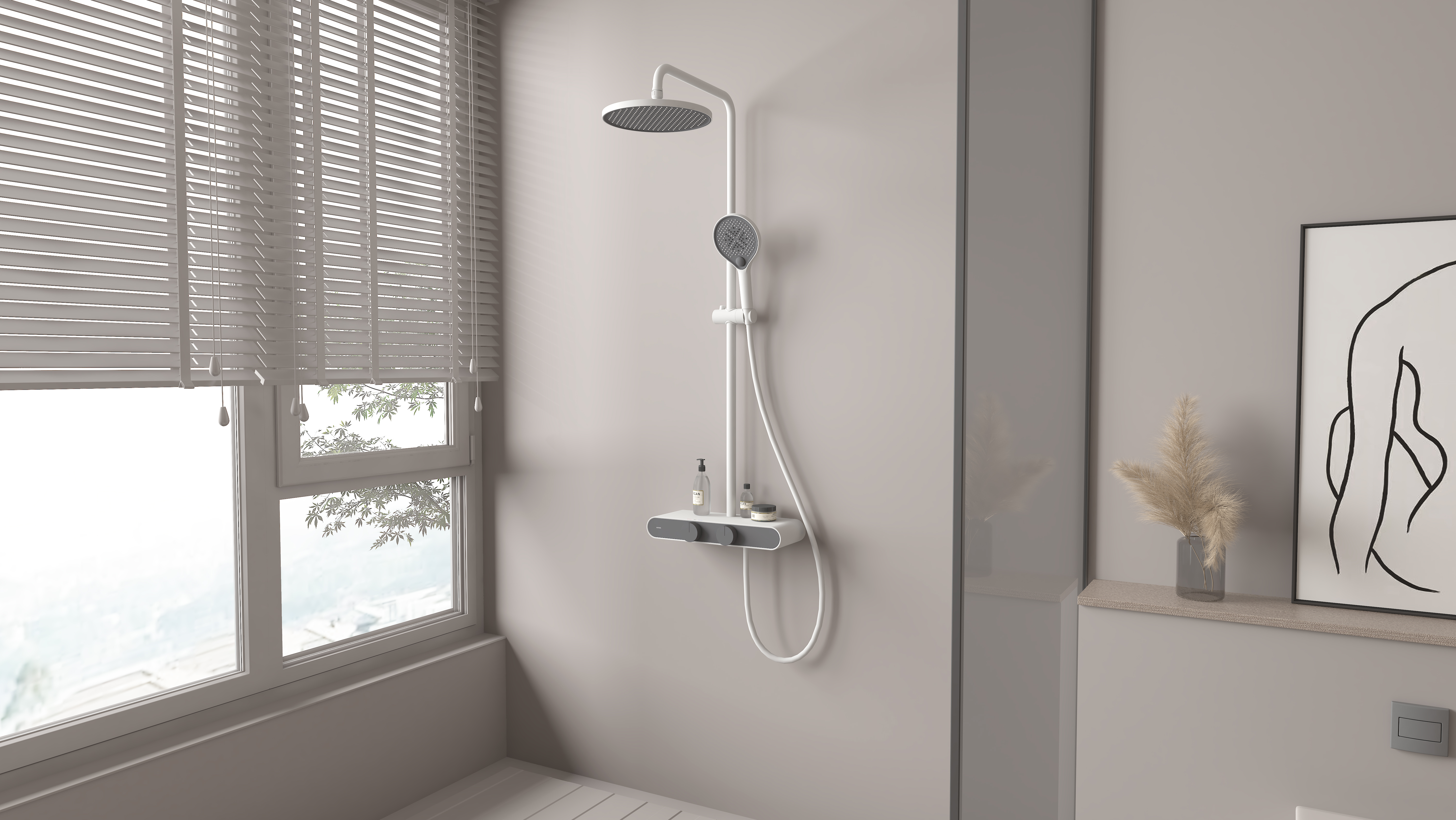 Shower，constant temperature，Store things，Anhua Sanitary Ware，