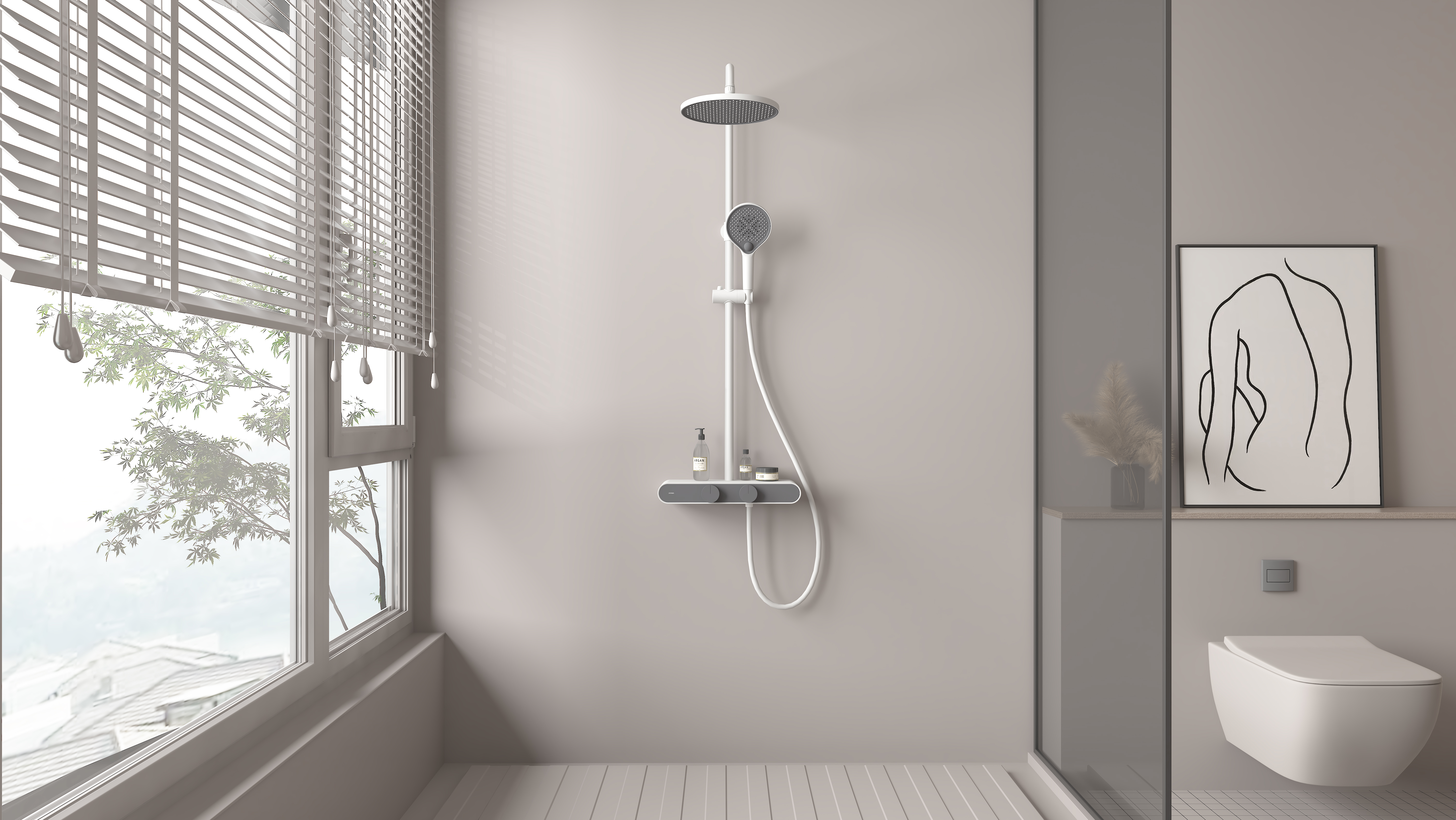 Shower，constant temperature，Store things，Anhua Sanitary Ware，