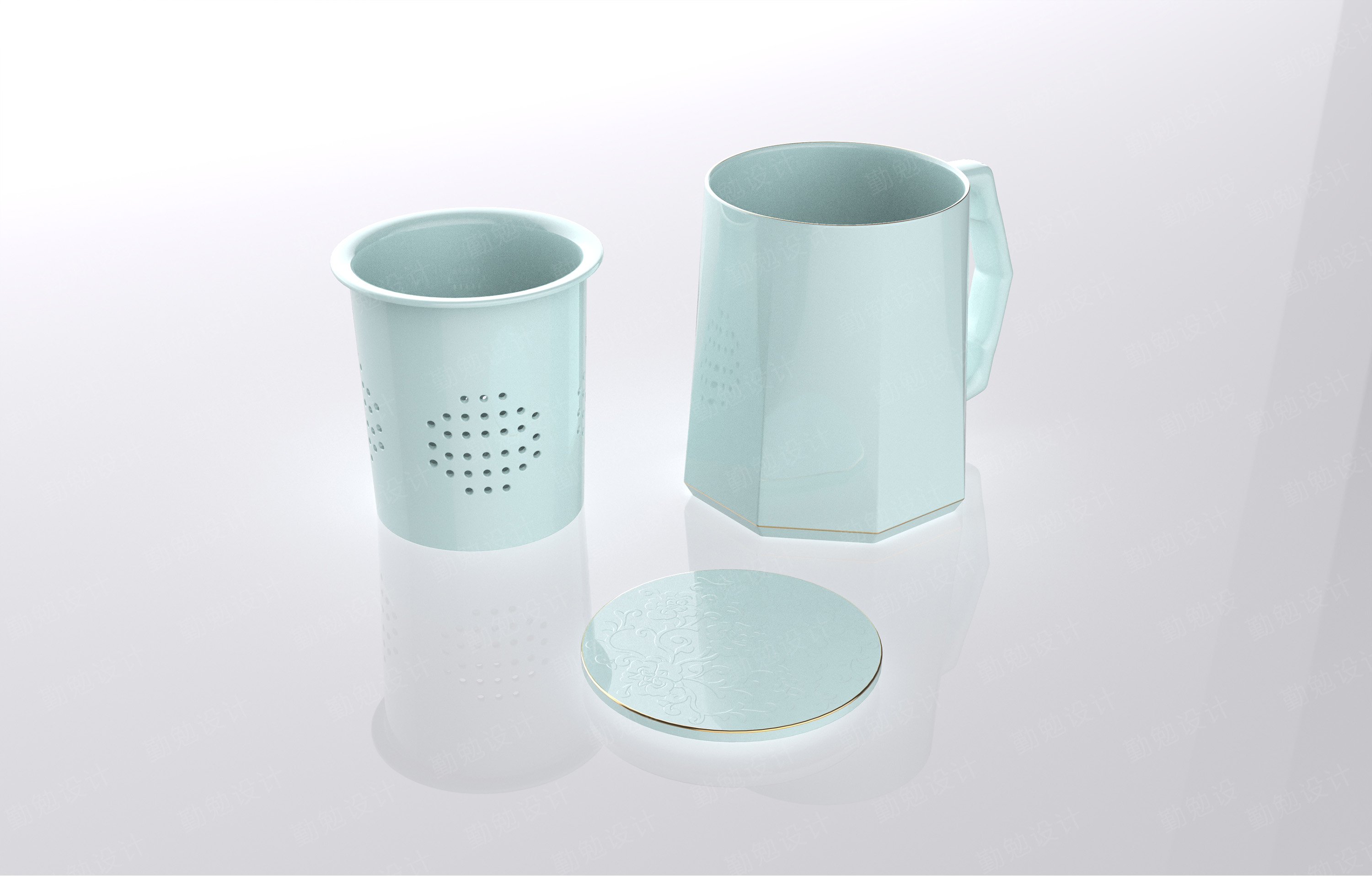 glass，ceramics，tea set，Cultural and creative design，Wen Bo Souvenir，museum，Diligent design，