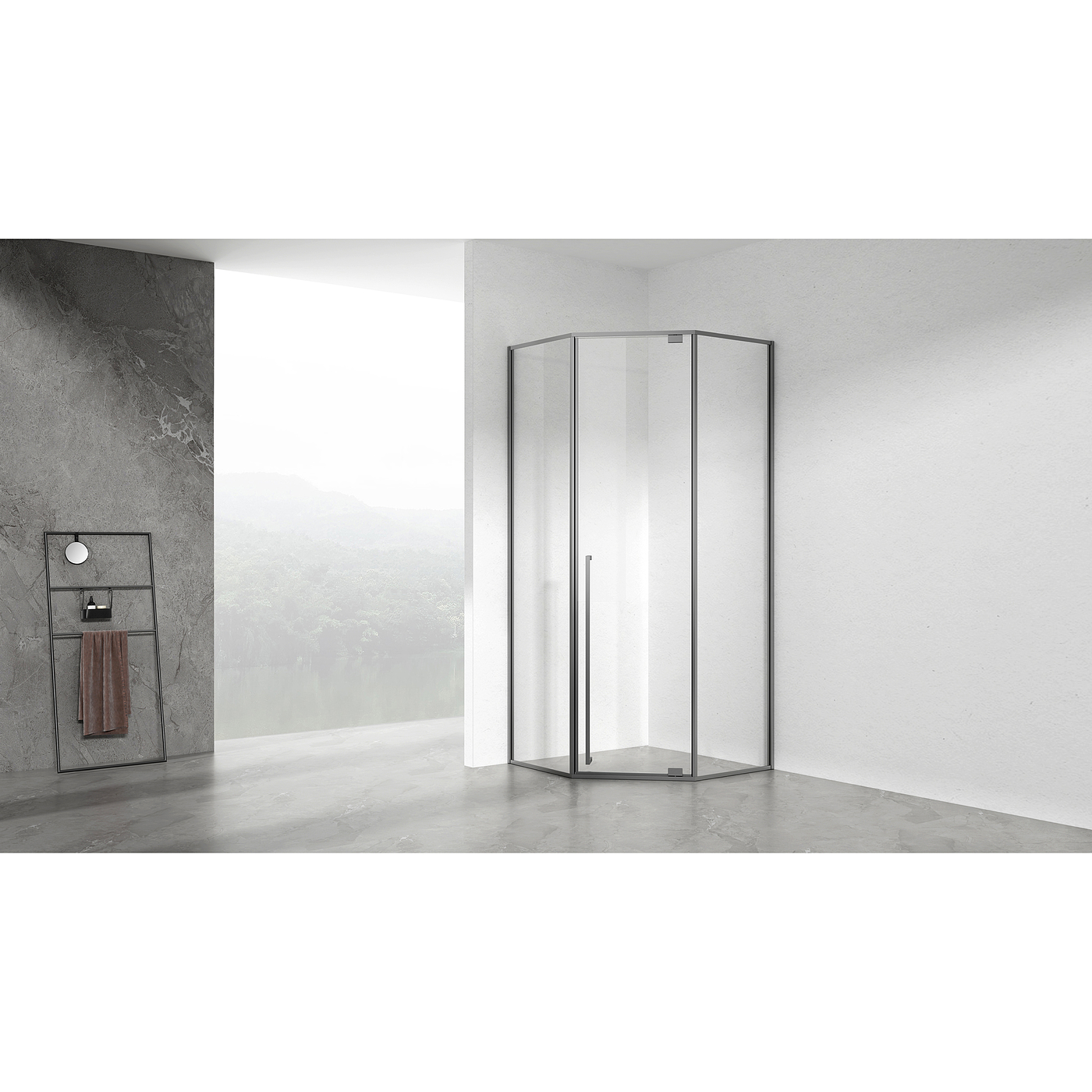 Narrow frame, full frame design, diamond shower room，