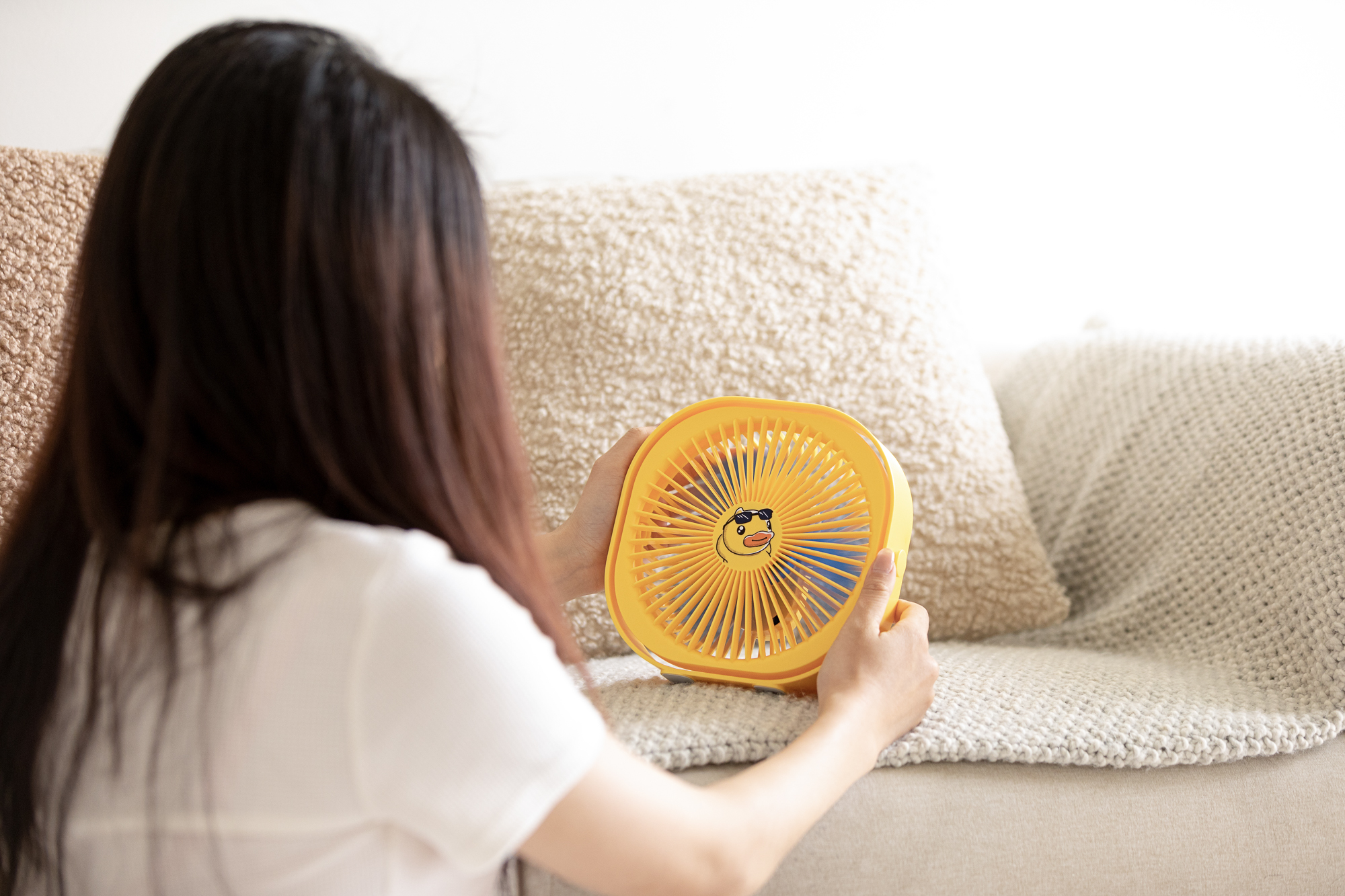 Yellow duck，vertical，Fan，