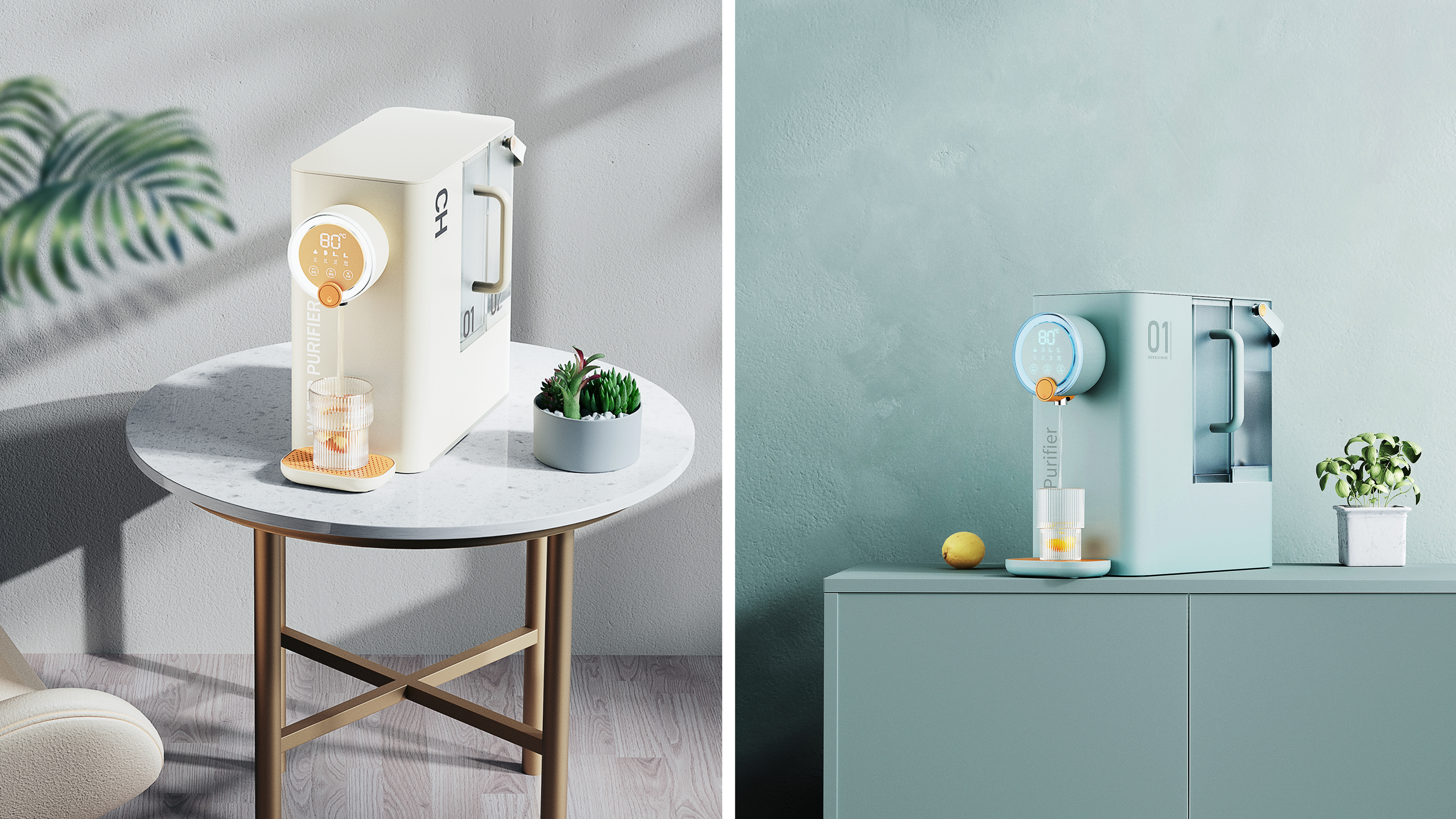 household electrical appliances，Water purifier，Instant hot water dispenser，Instant drinking machine，OR reverse osmosis water purifier，Kitchen appliances，industrial design，