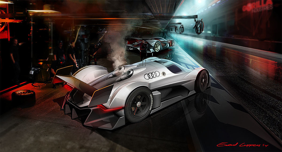 Hand drawn，vehicle，racing，industrial design，