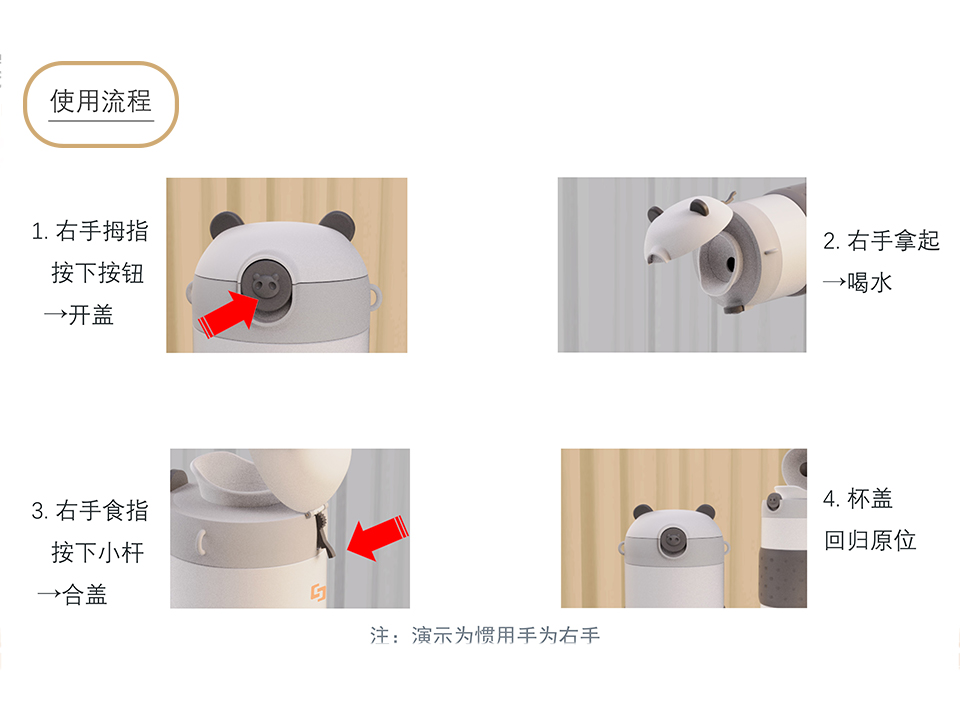 Water cup，bionics，panda，Daily Necessities，