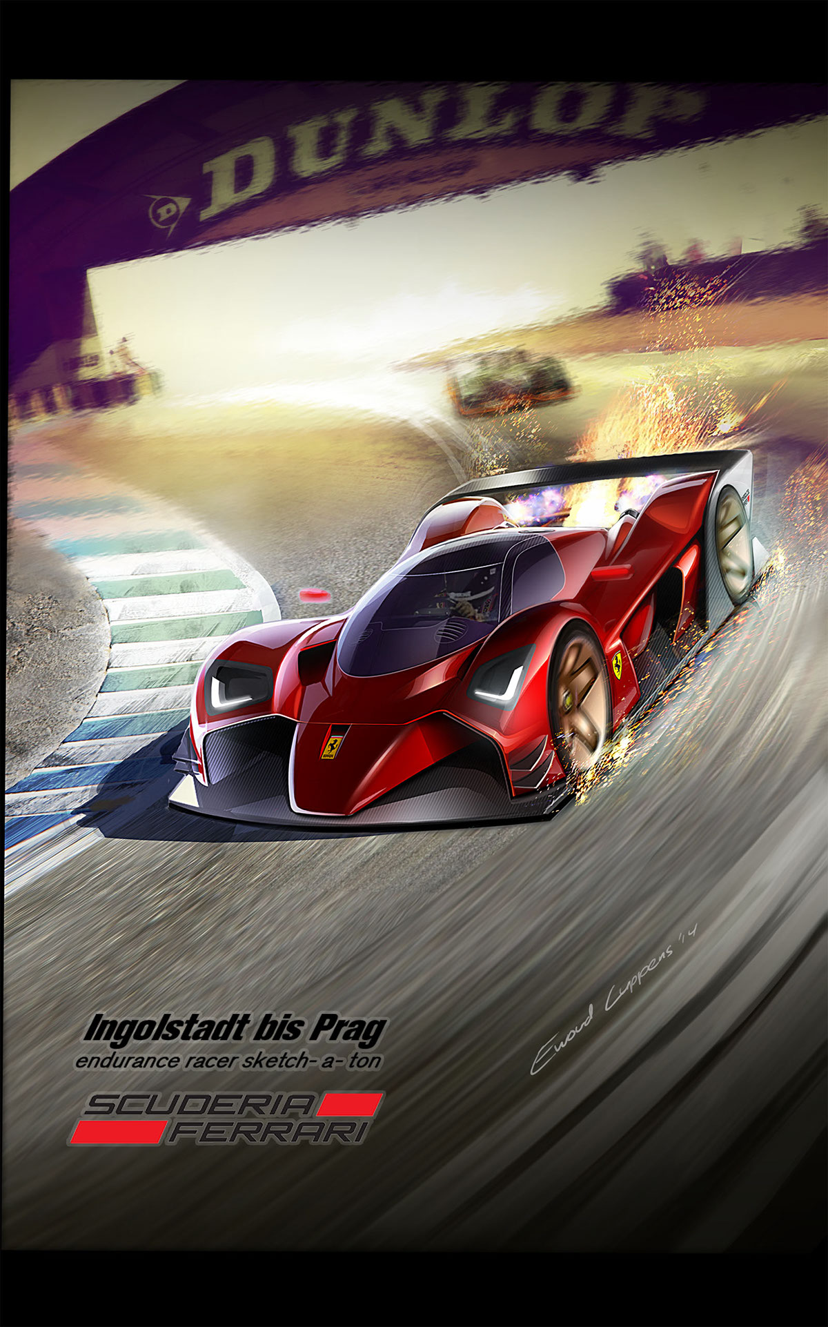 Hand drawn，vehicle，racing，industrial design，