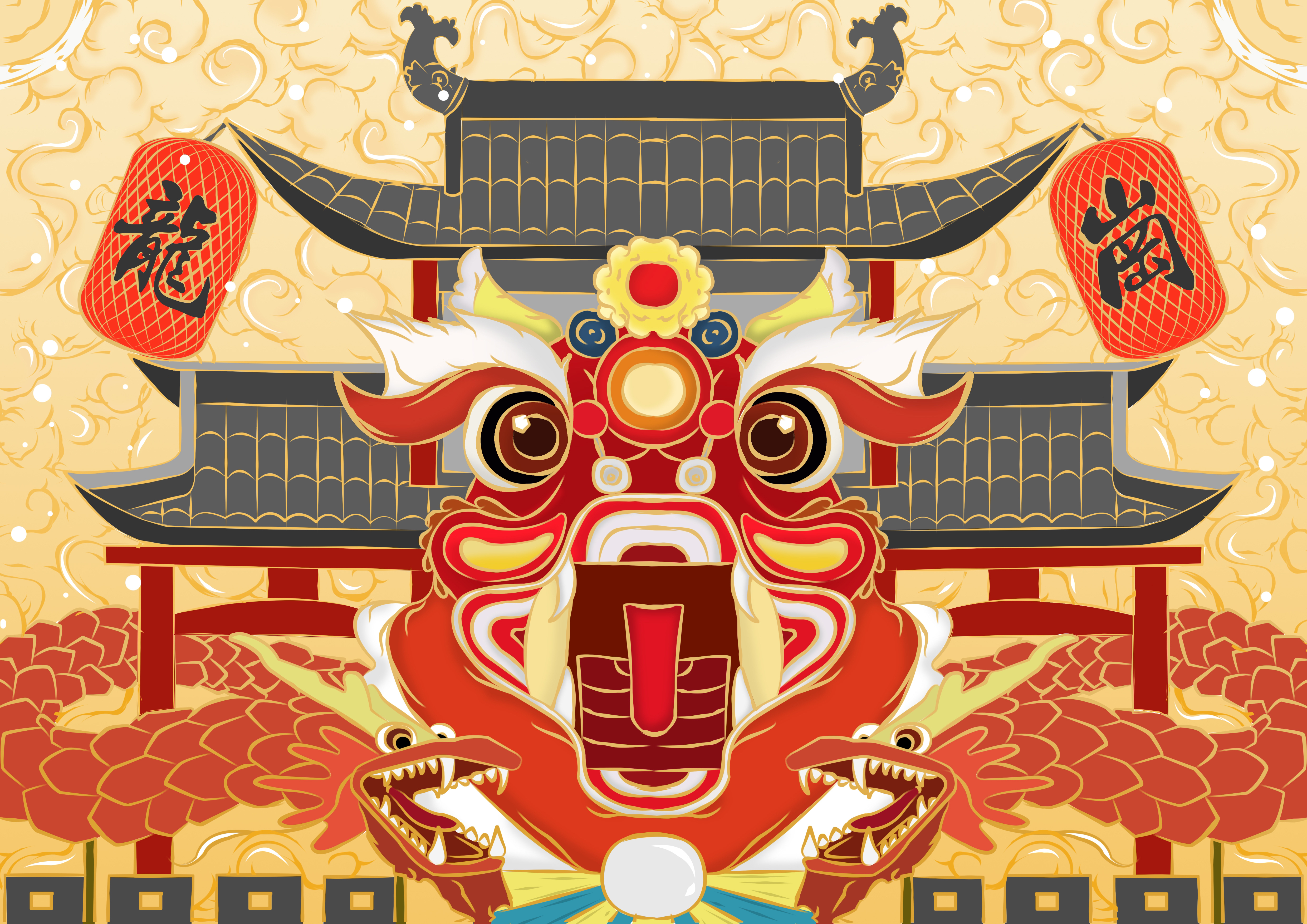 plane，Intangible cultural heritage，Illustration，National tide，