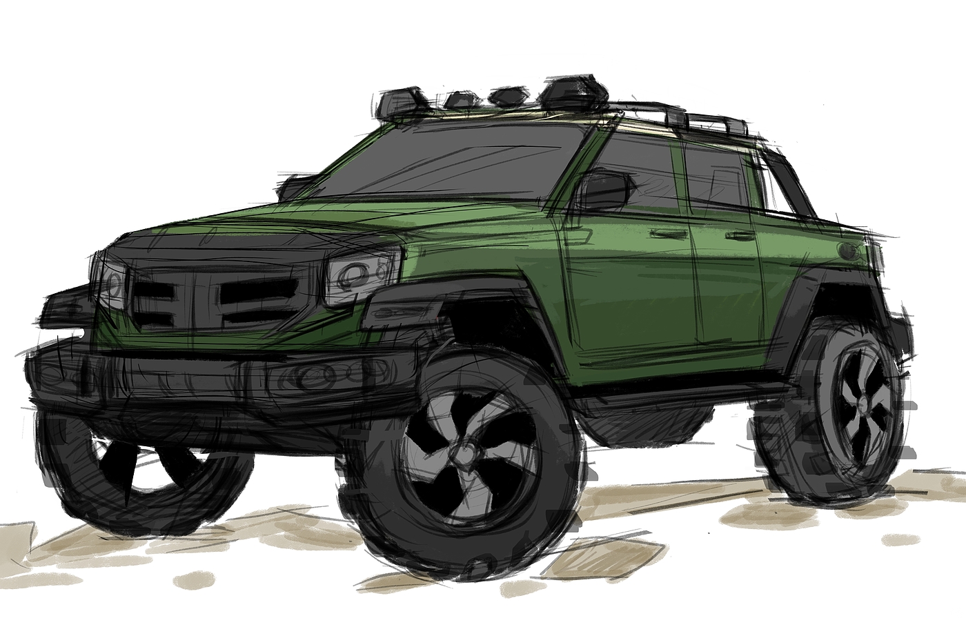 Hand-painted off-road vehicle，