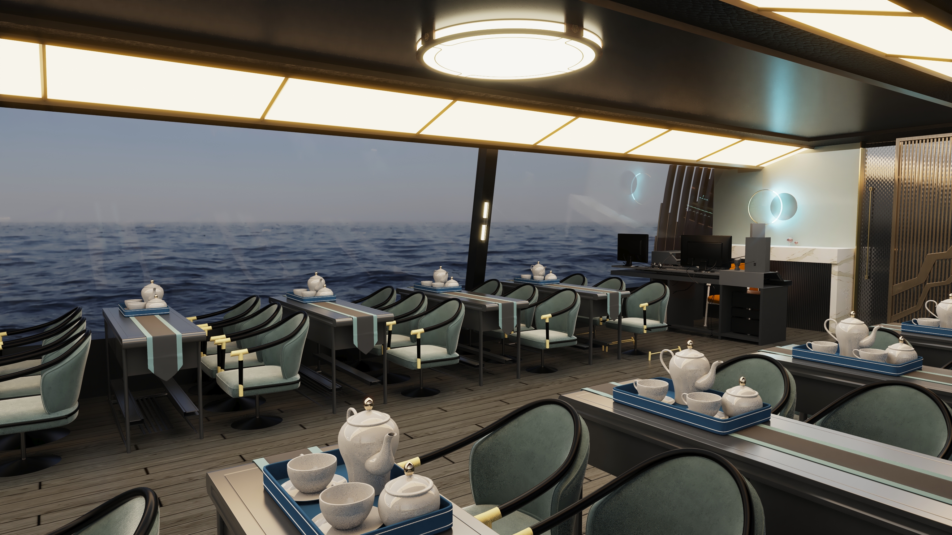 ship，New Chinese style，Interior decoration，