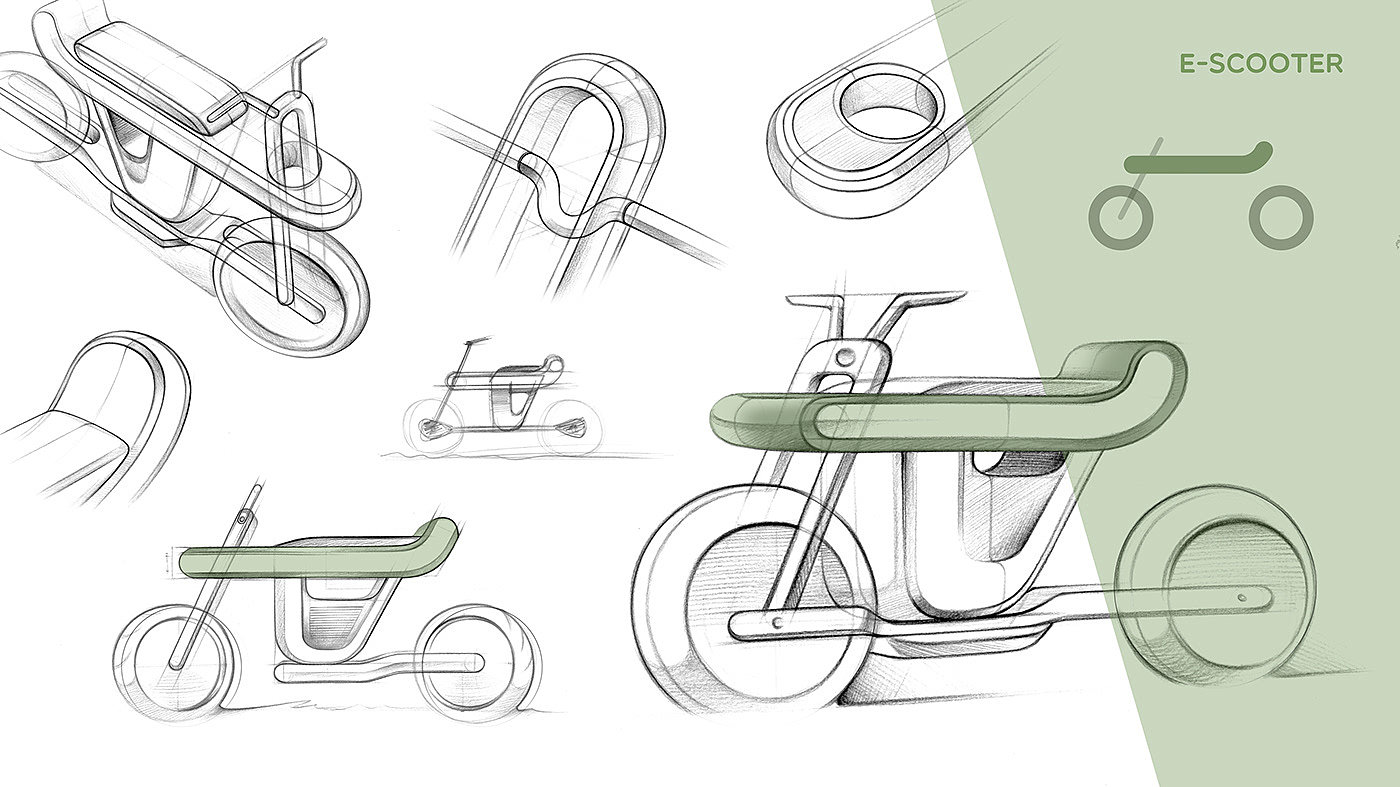 One Line，Bicycle，Scooter，
