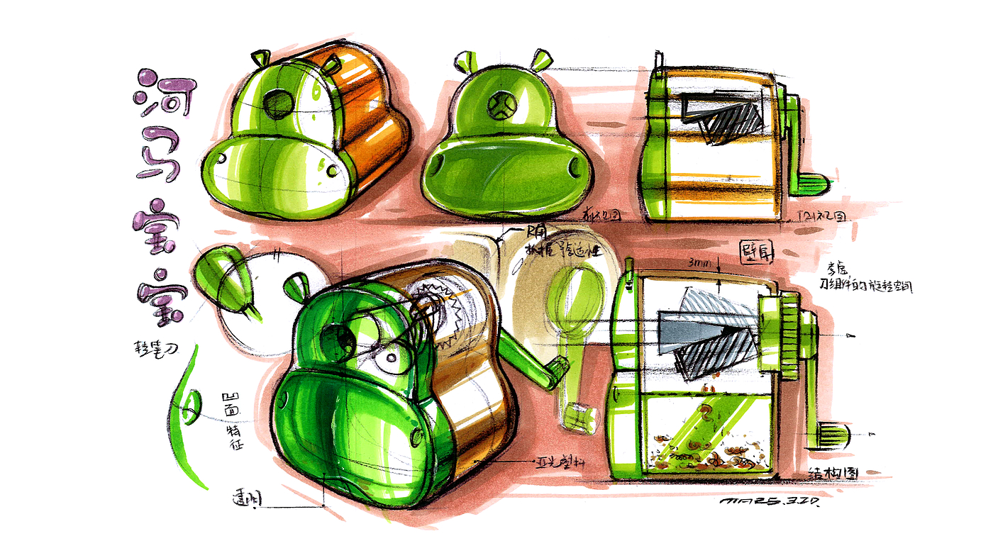Hand drawn industrial design，Hand drawn product design，Mark pen hand drawn renderings，Industrial Design Hand-painted Postgraduate Entrance Examination Quick Topic Typesetting，Design sketch，Design thinking，Hand-painted Thinking in Product Design，Bionic design hand-painted，