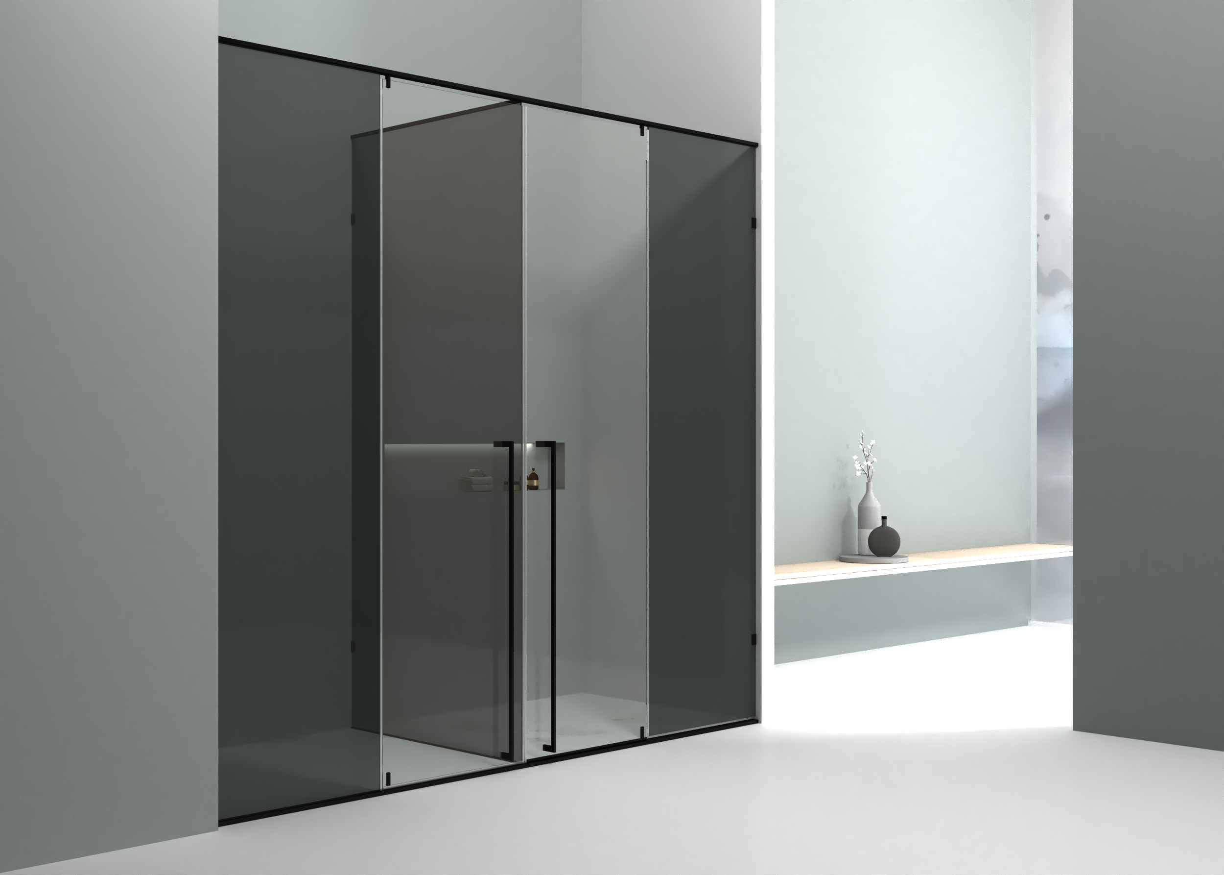 Shower room glass color matching，