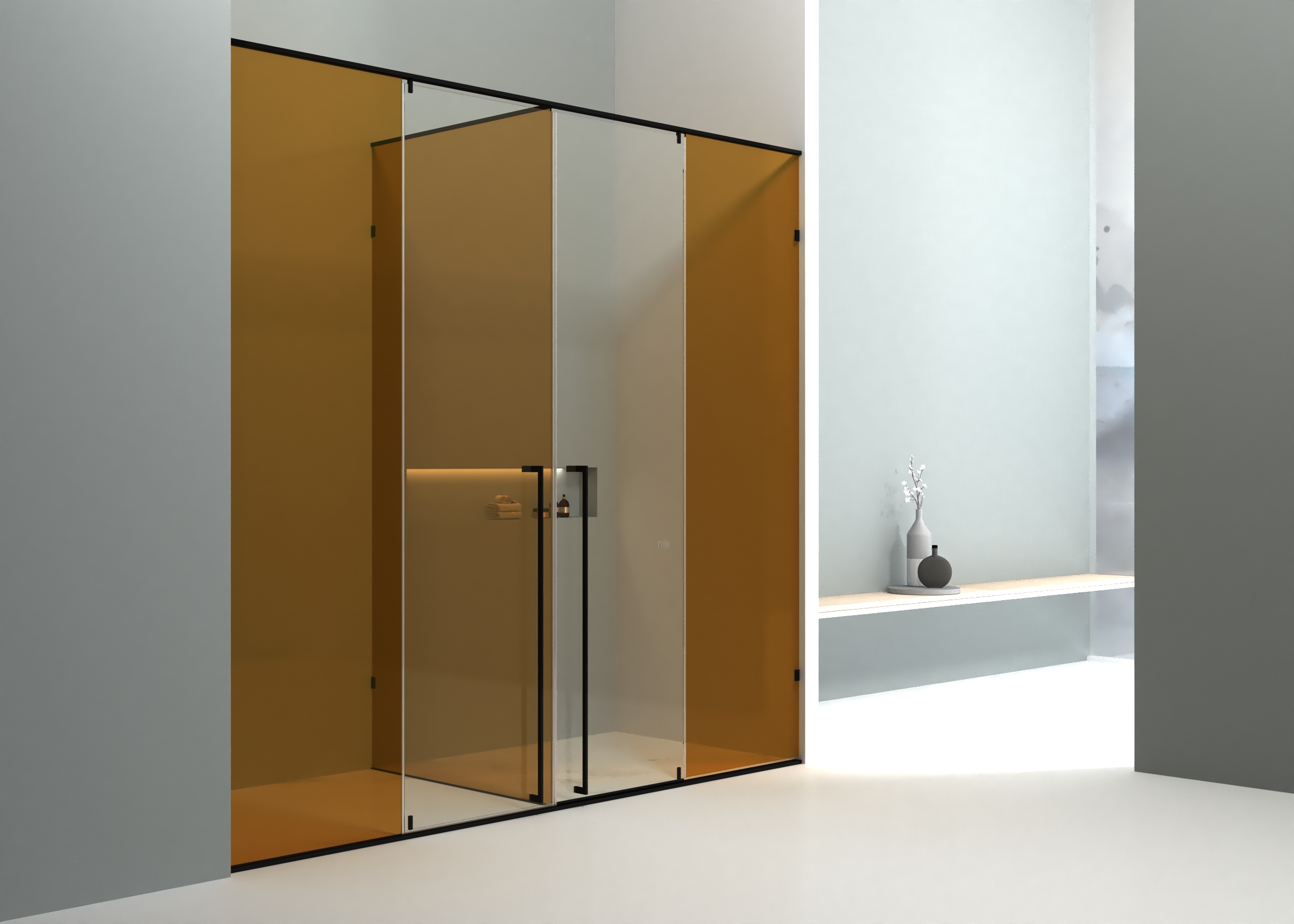 Shower room glass color matching，