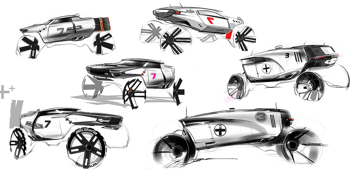 DAKAR，cross-country，automobile，Hand drawn，