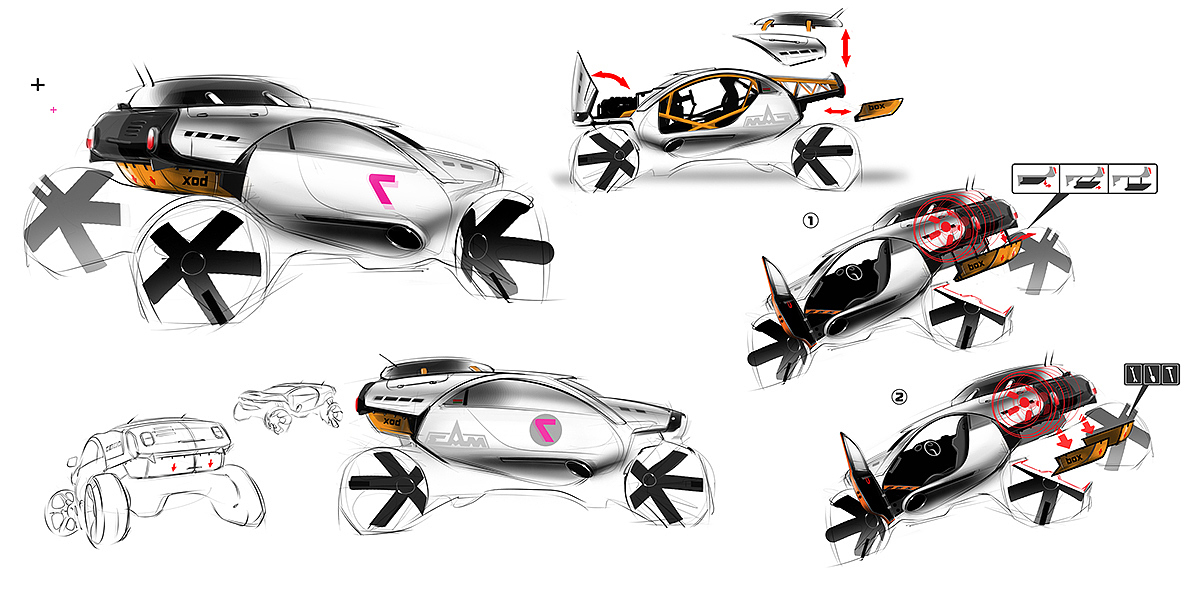 DAKAR，cross-country，automobile，Hand drawn，