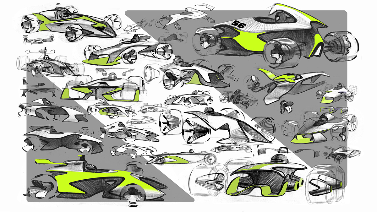 Honda F2，Lizard，Hand drawn，vehicle，