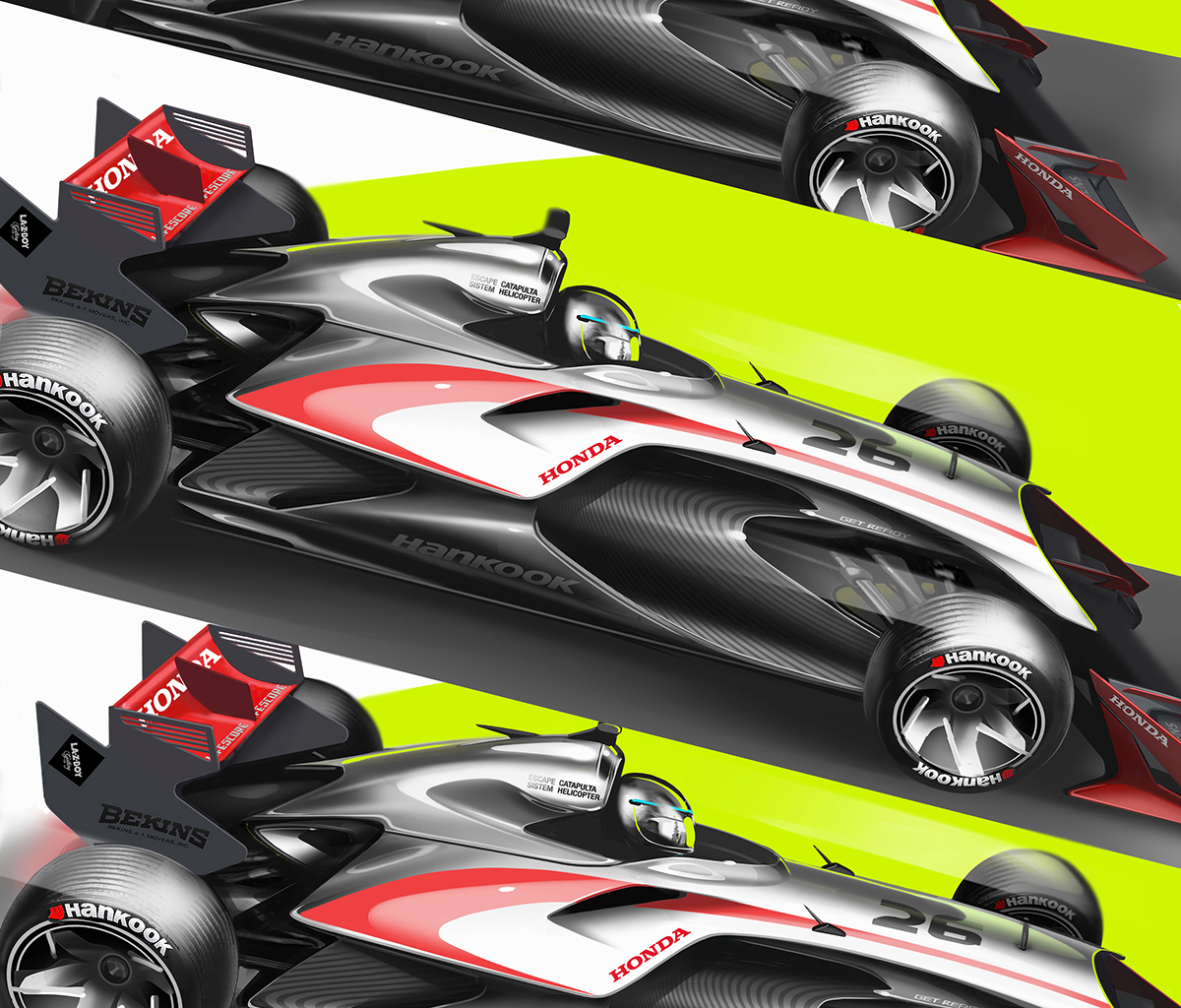 Honda F2，Lizard，Hand drawn，vehicle，